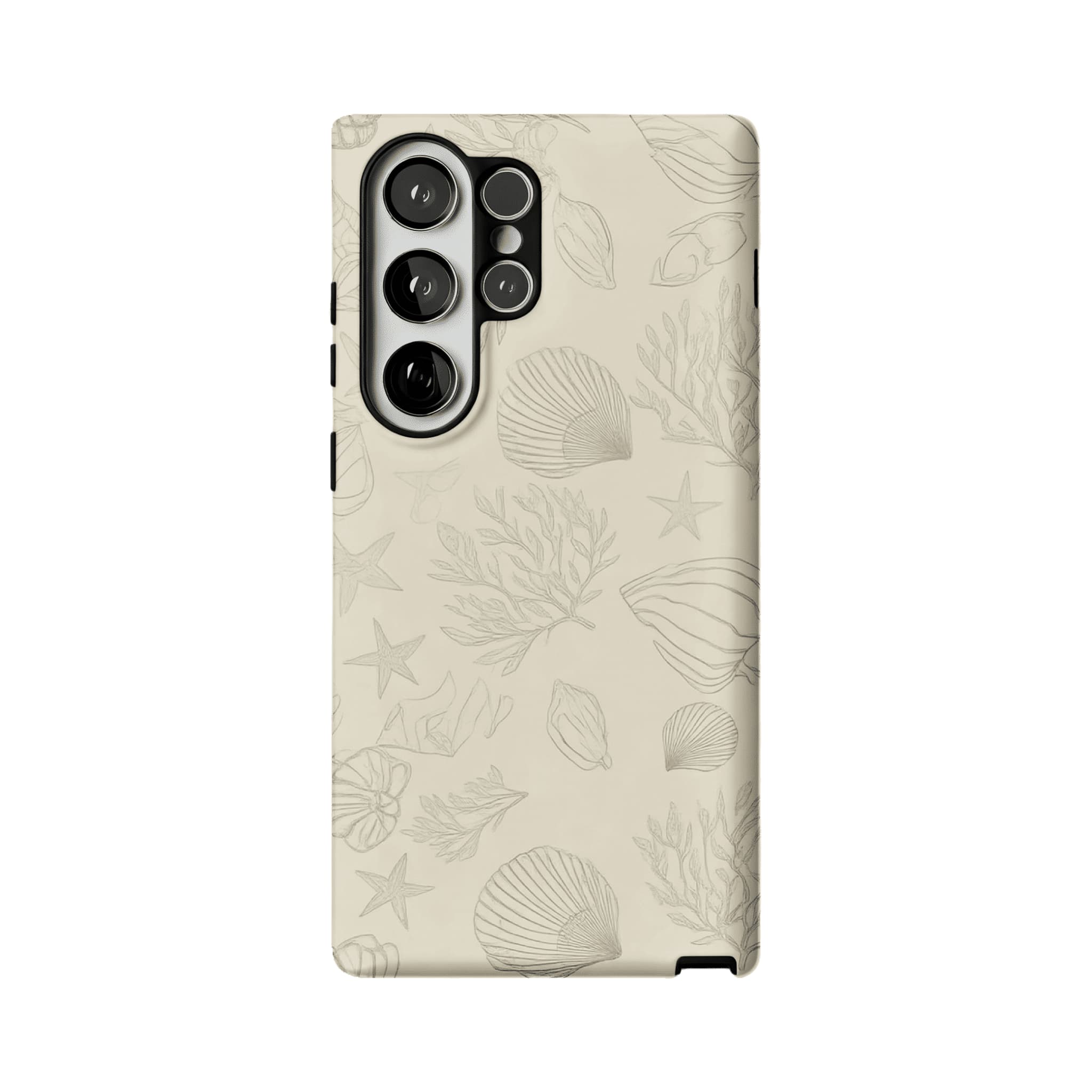 Fine Line Hand Drawn Marine Seashell Shockproof Anti-slip iPhone Case