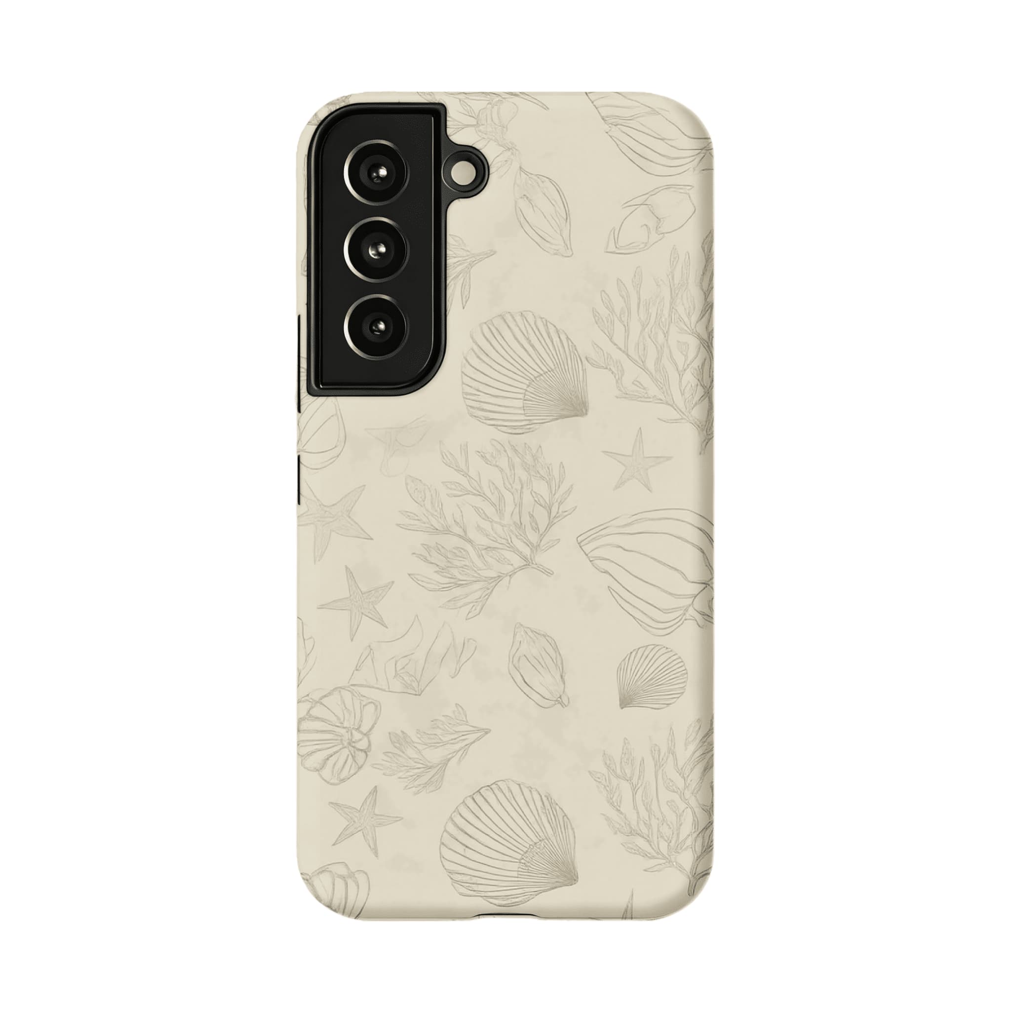 Fine Line Hand Drawn Marine Seashell Shockproof Anti-slip iPhone Case