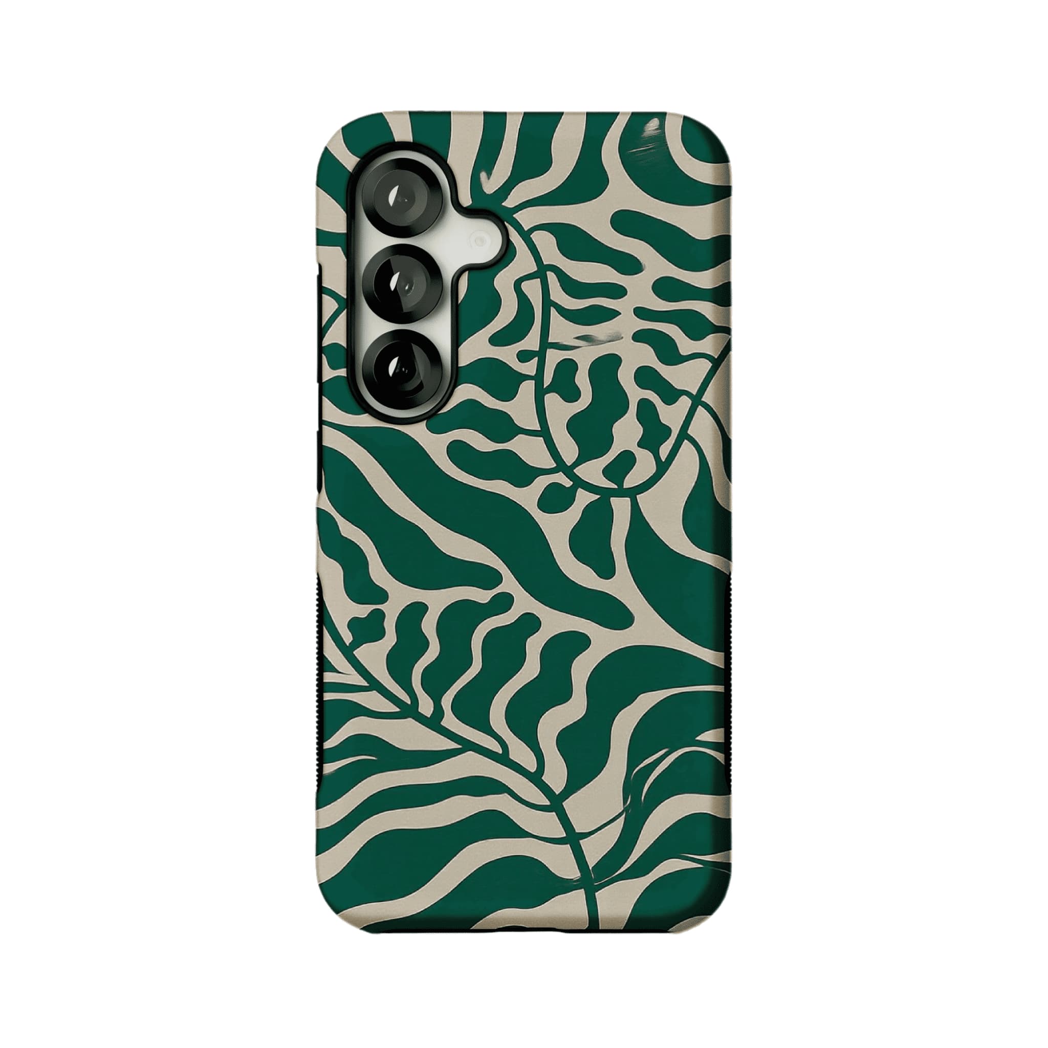Aesthetic Vintage Block Print Tropical Leaf Trendy Cream iPhone Cover