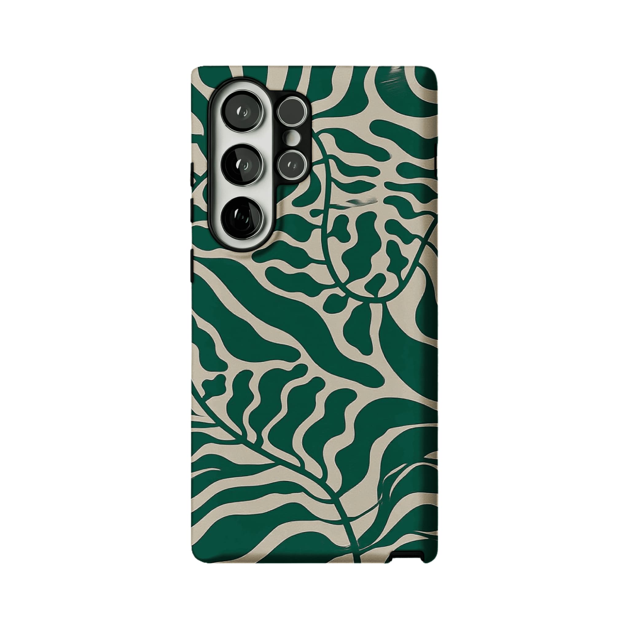 Aesthetic Vintage Block Print Tropical Leaf Trendy Cream iPhone Cover