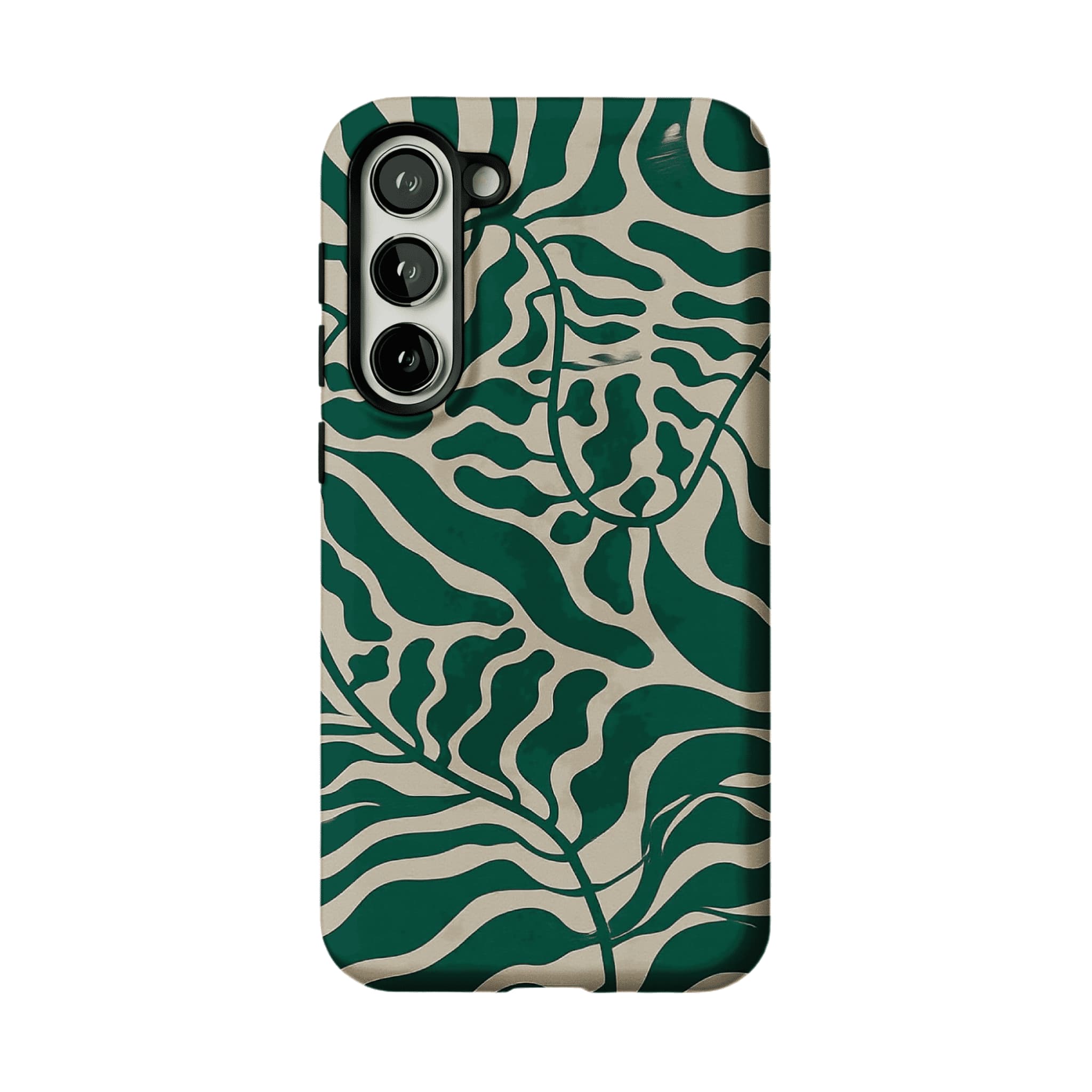 Aesthetic Vintage Block Print Tropical Leaf Trendy Cream iPhone Cover