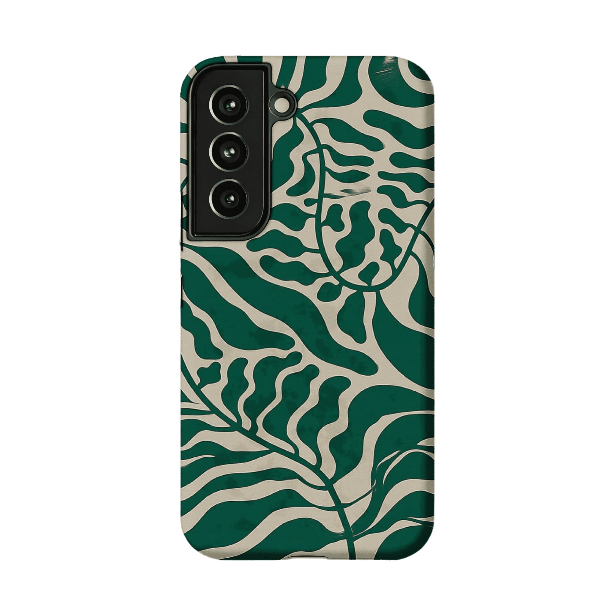 Aesthetic Vintage Block Print Tropical Leaf Trendy Cream iPhone Cover