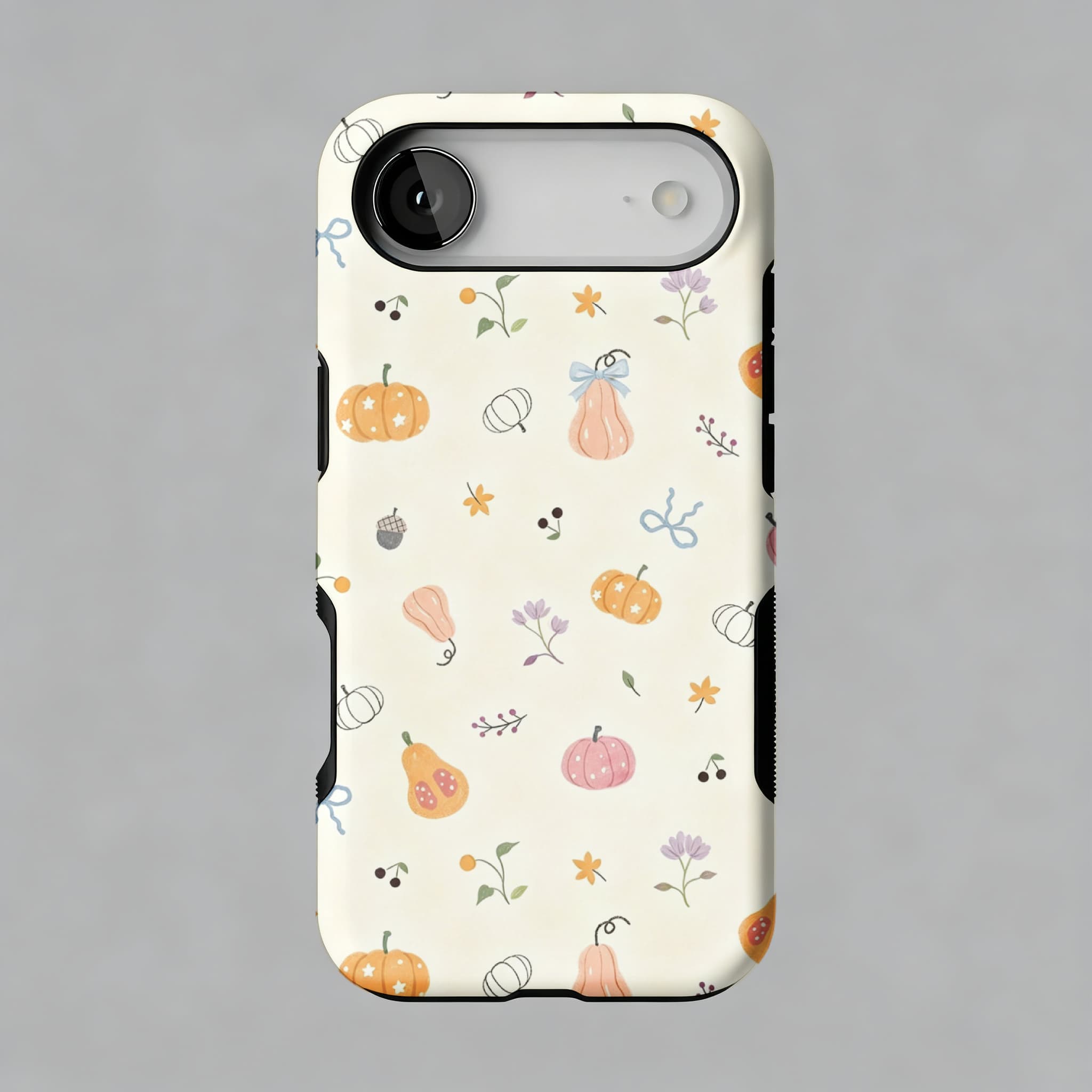 Cute Pink Orange Pumpkin Leaf Anti-Scratch Shockproof iPhone Case