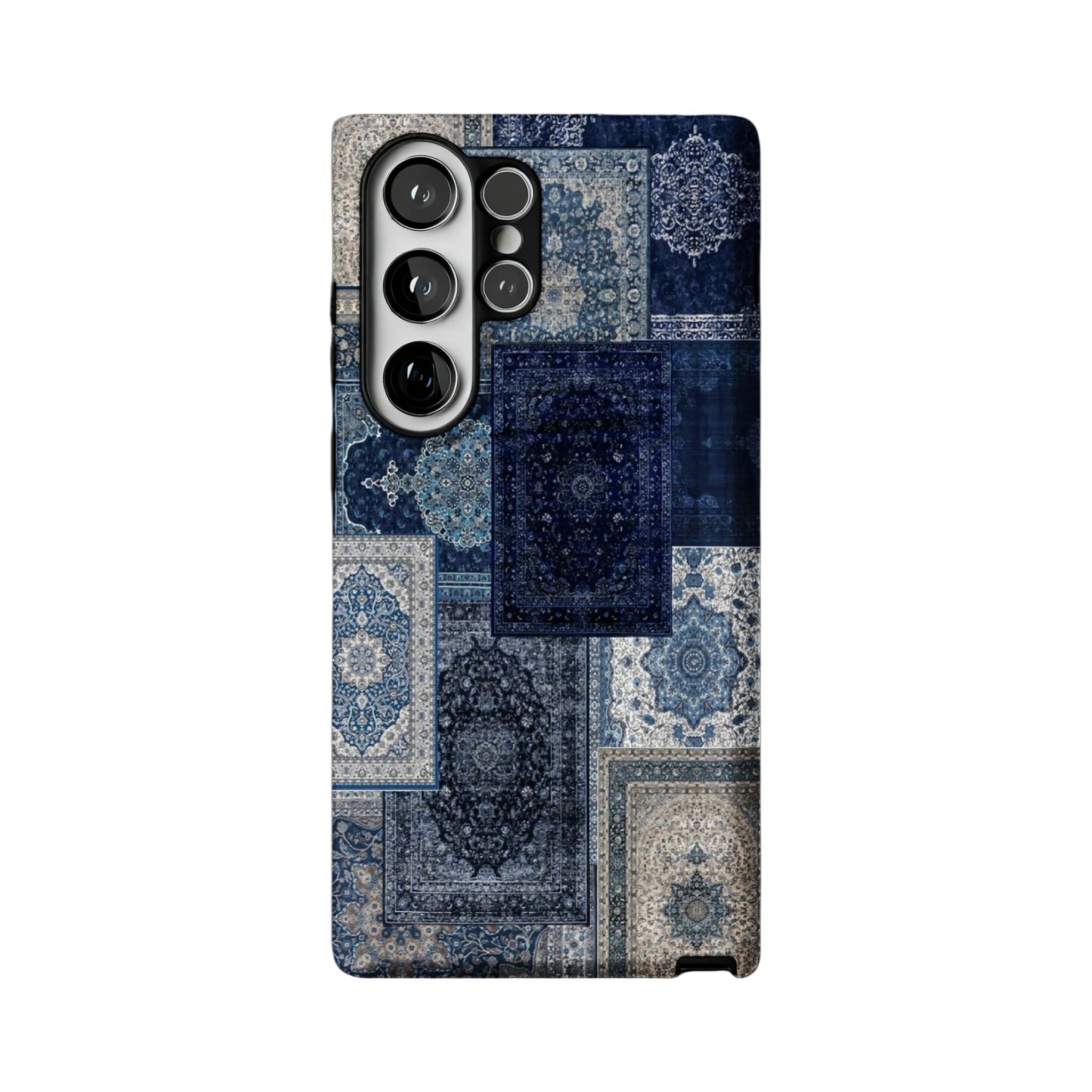 Blue Persian Rug Patchwork Phone Case, Vintage Cover for iPhone