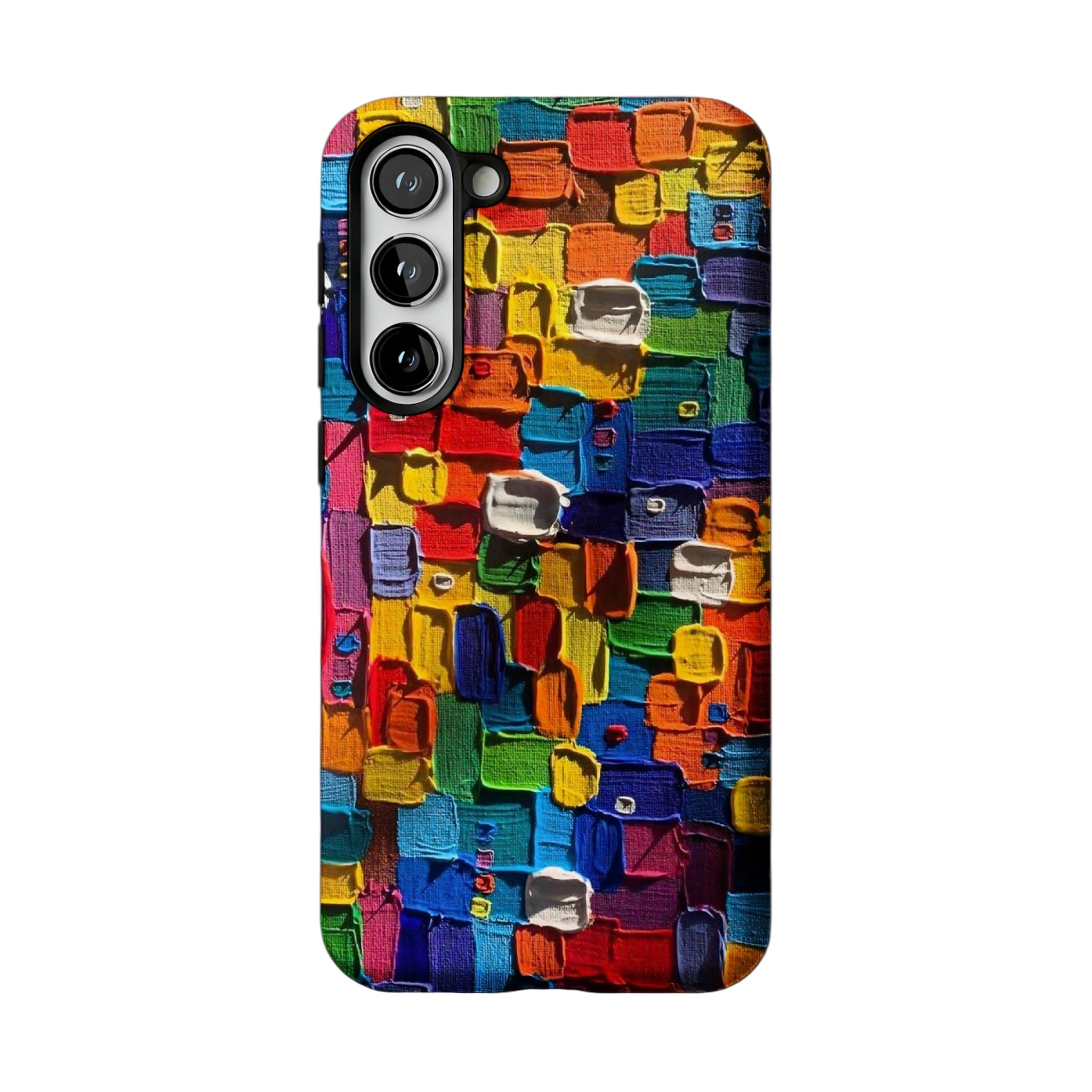 Impasto Oil Painting Phone Case | Abstract Colorful Blocks Art Cover for iPhone