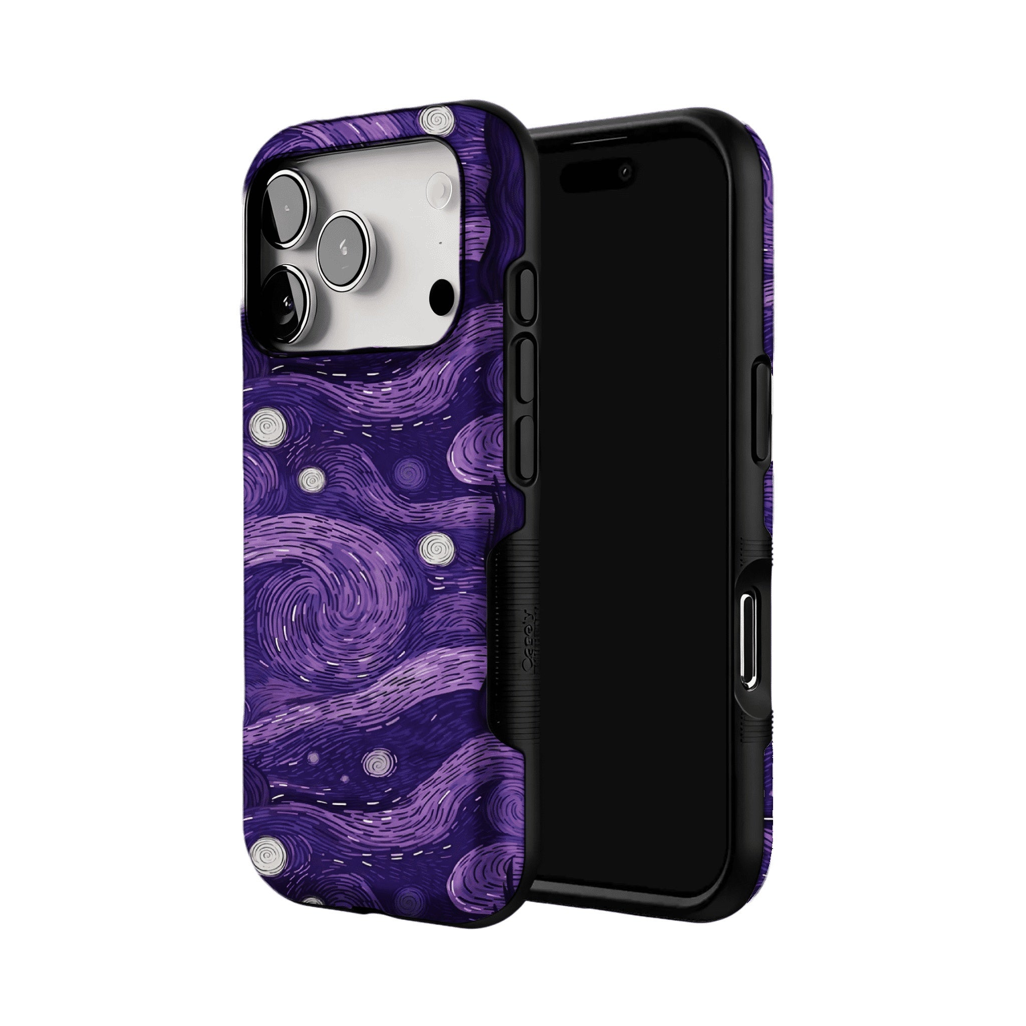 Vintage Purple Van Gogh Starry Night Phone Case, Shockproof Anti-slip iPhone Cover