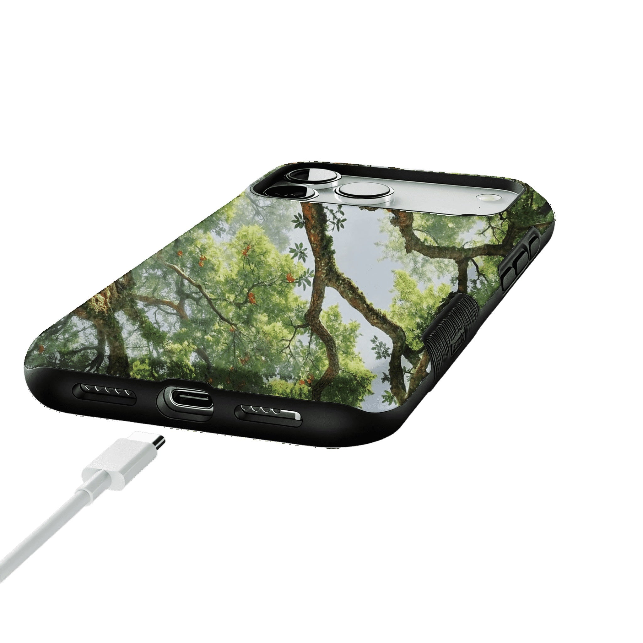 Fresh Green Ancient Tree Forest Phone Case, Anti-slip Shockproof iPhone Cover