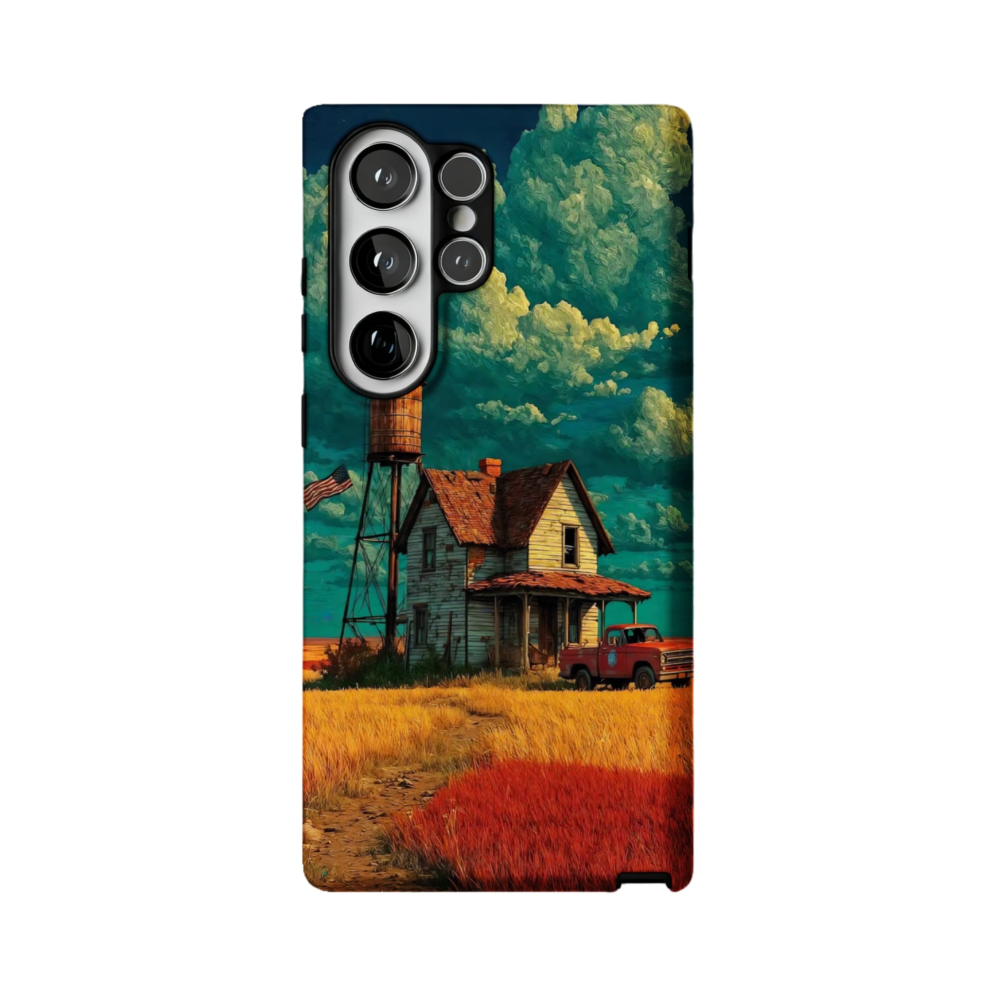 Van Gogh Brushstroke Teal Sky Vintage Country Cottage Art iPhone Cover