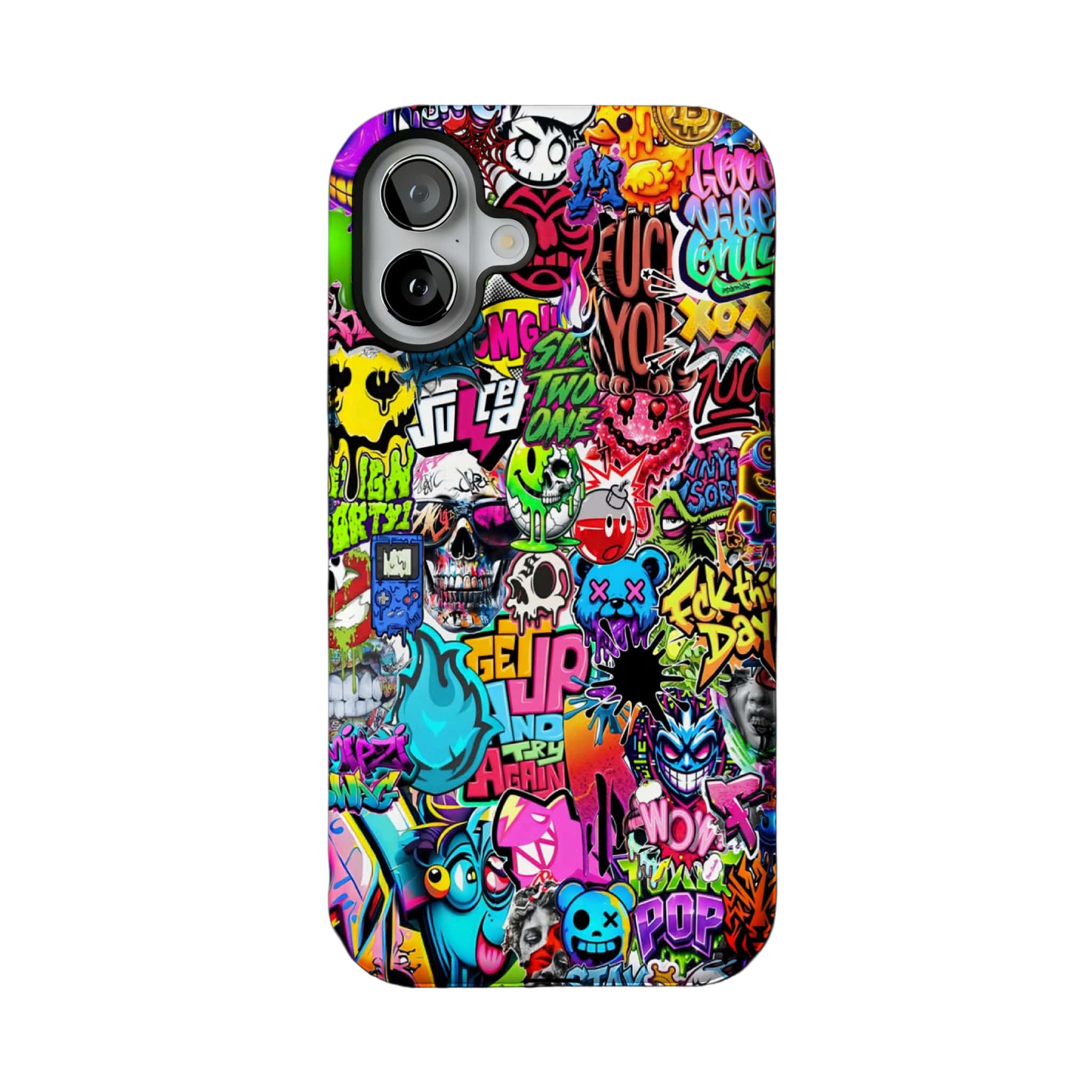 Sticker Bomb Graffiti Phone Case, Streetwear Cover for iPhone