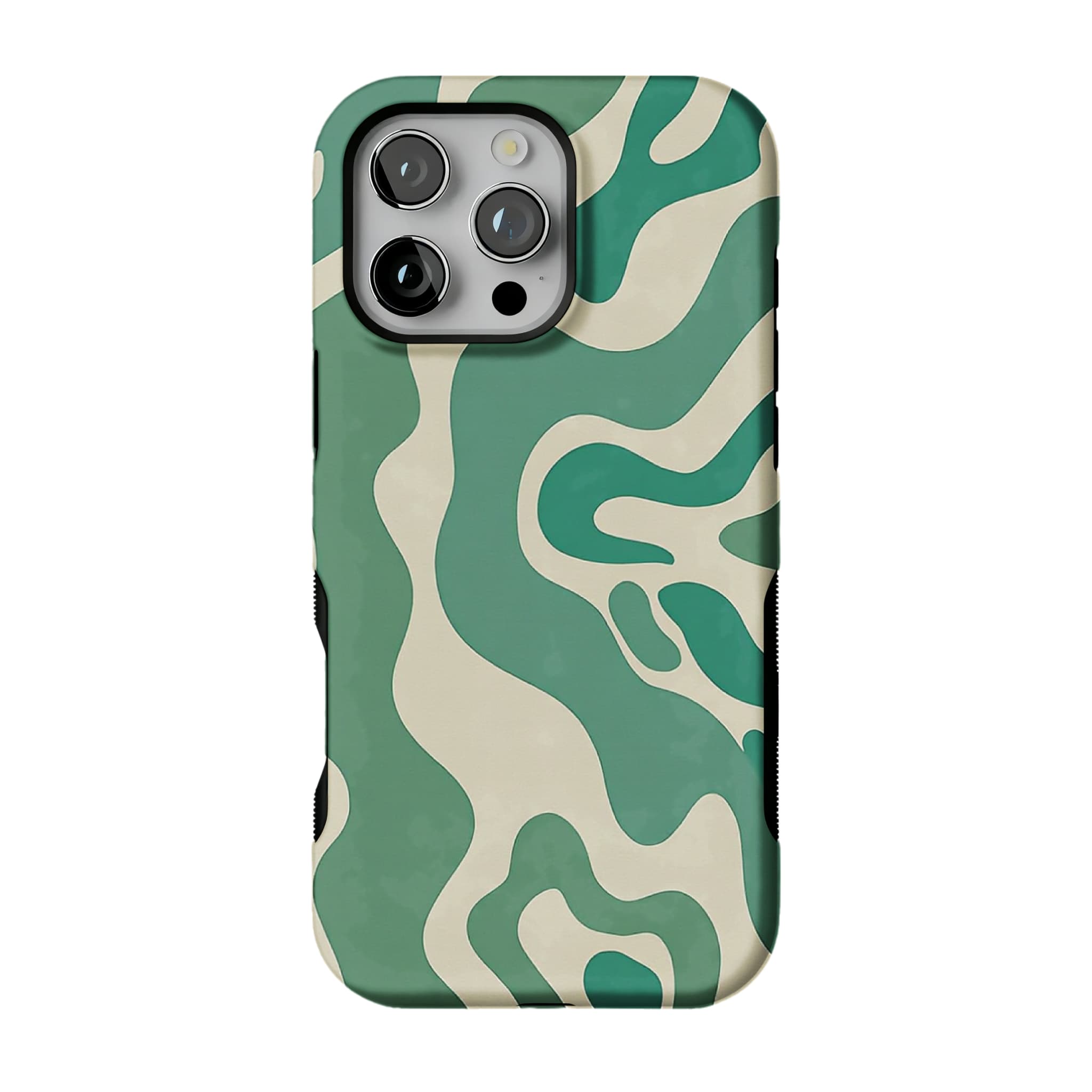Green Fluid Minimalist Phone Case | Organic Wavy Cover for Everyday Calm