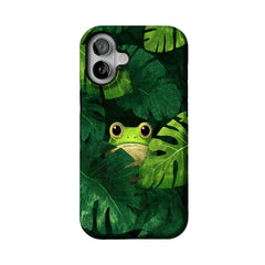 Cute Frog Monstera Tropical Phone Case | Aesthetic Jungle Shockproof Cover