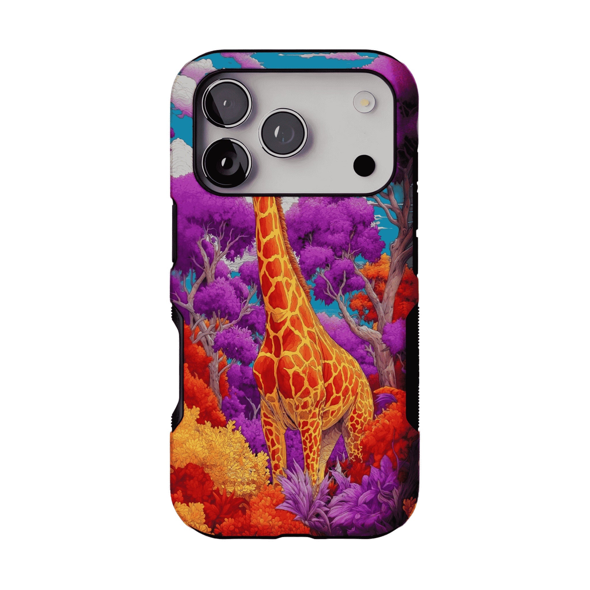 Bright Colorful Giraffe Jungle Phone Case, Anti-slip Shockproof Trendy iPhone Cover
