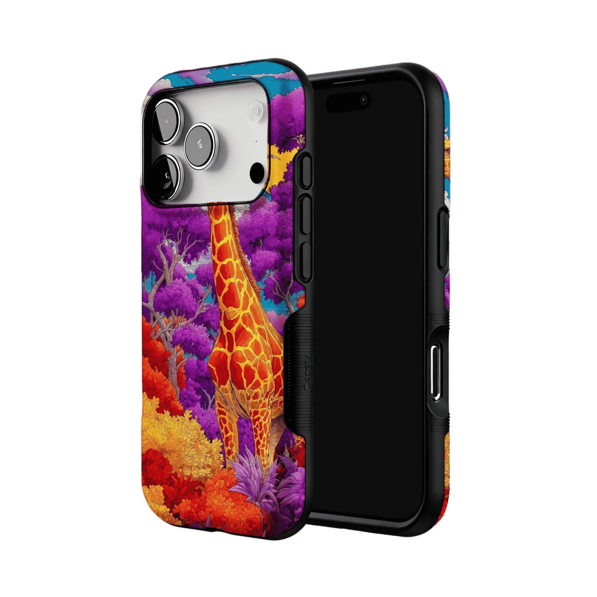 Bright Colorful Giraffe Jungle Phone Case, Anti-slip Shockproof Trendy iPhone Cover