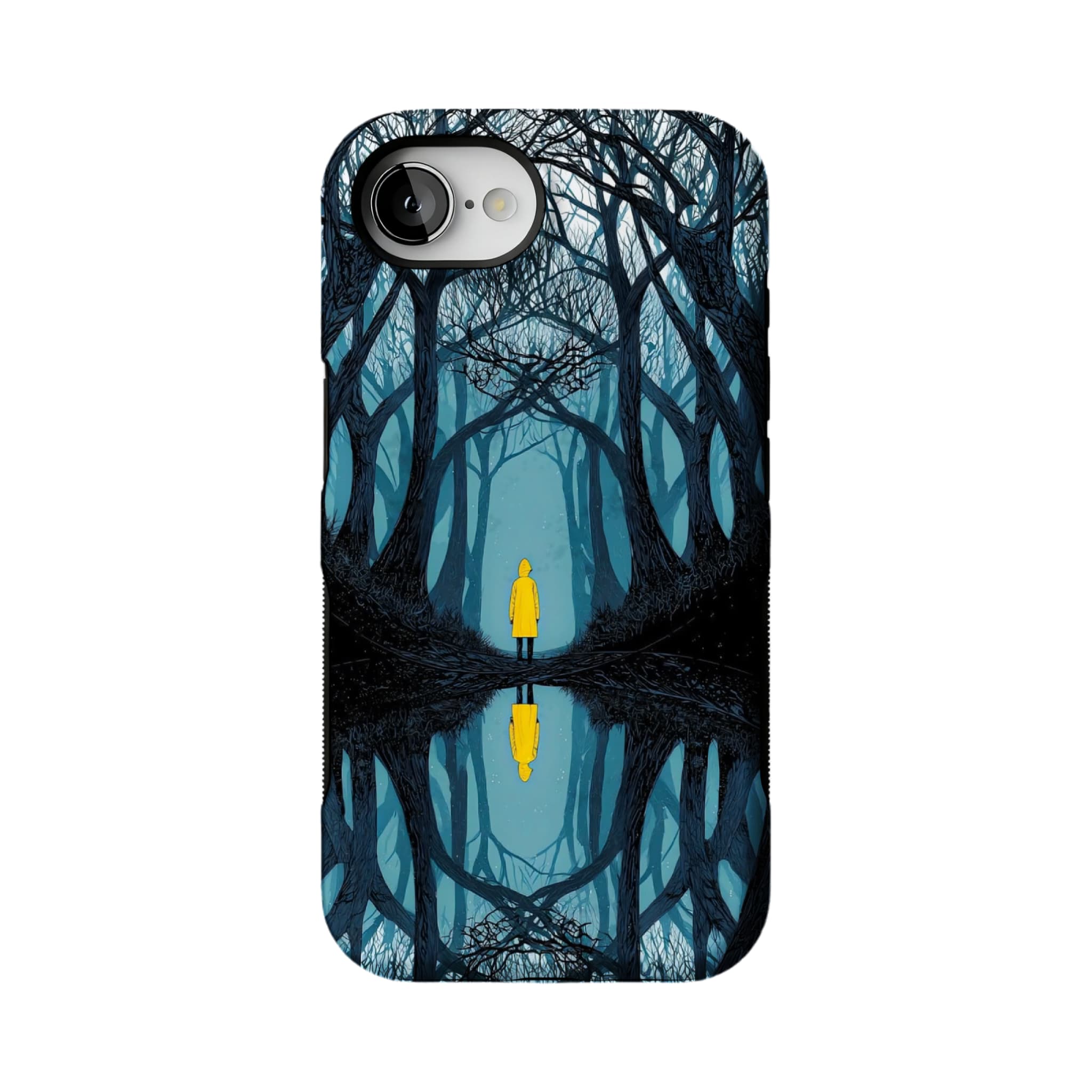 Dark Fairy Tale Forest Phone Case | Symmetric Yellow Raincoat Kid Shockproof Cover