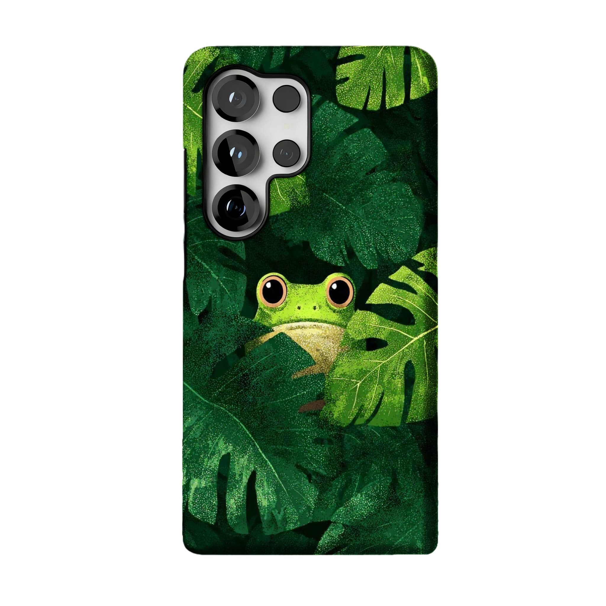 Cute Frog Monstera Tropical Phone Case | Aesthetic Jungle Shockproof Cover