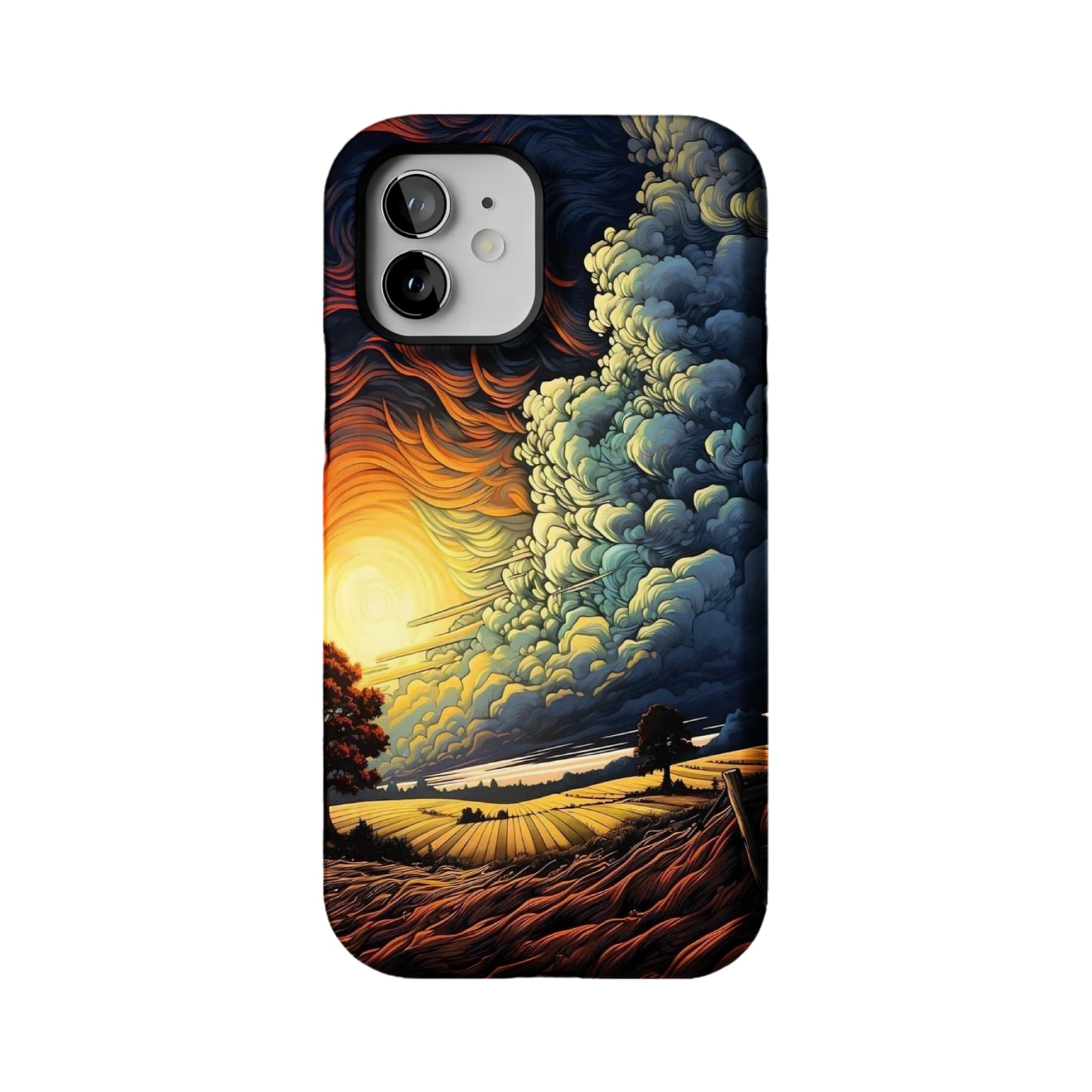 Van Gogh Style Sunset Phone Case | Artistic Oil Painting Shockproof Case for iPhone
