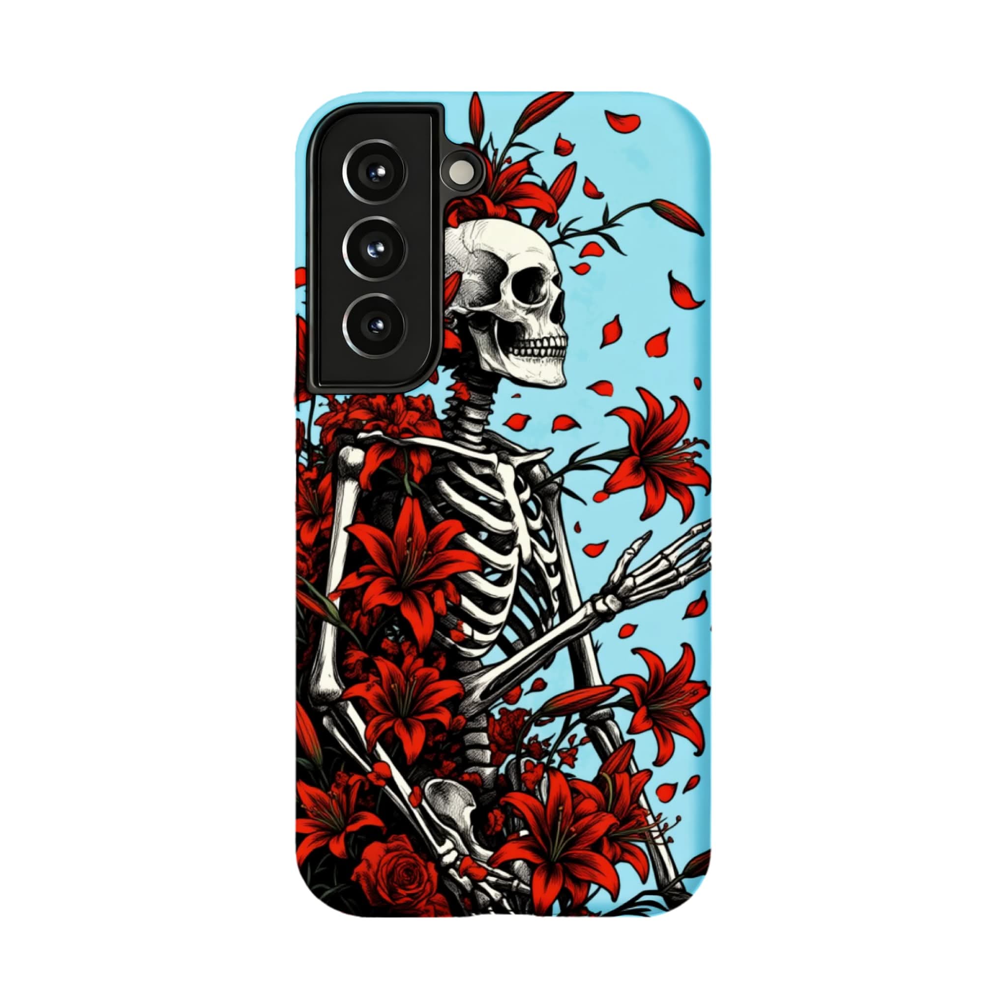 Gothic Skeleton Floral Phone Case for Samsung Galaxy