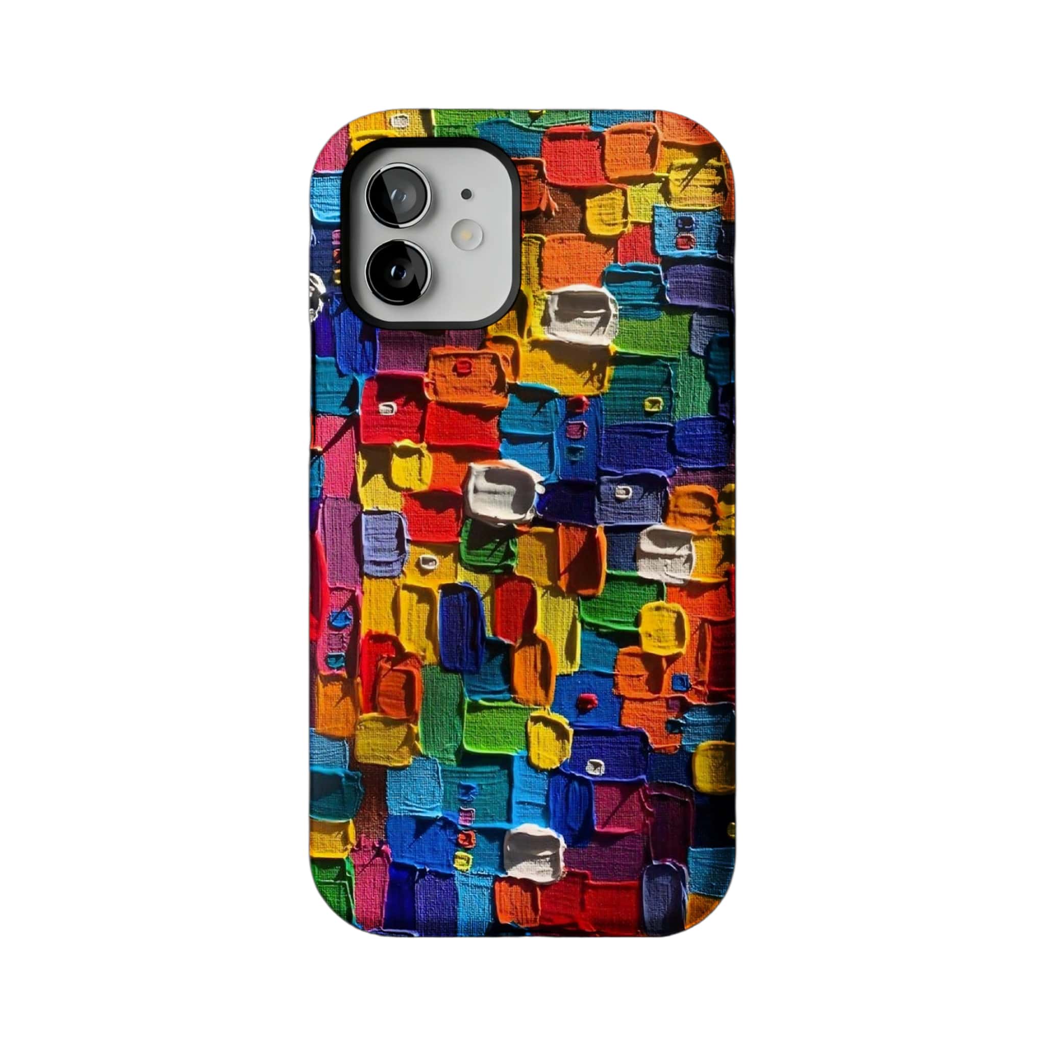 Impasto Oil Painting Phone Case | Abstract Colorful Blocks Art Cover for iPhone