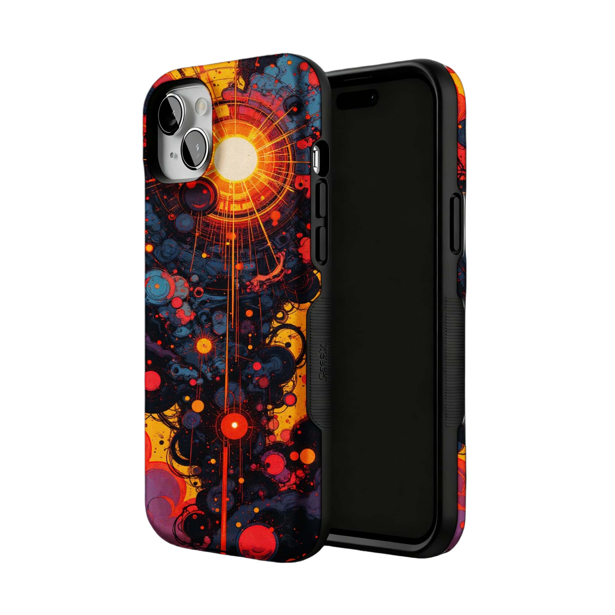 Abstract Cosmic Nebula Phone Case, Cyberpunk Art Cover for iPhone