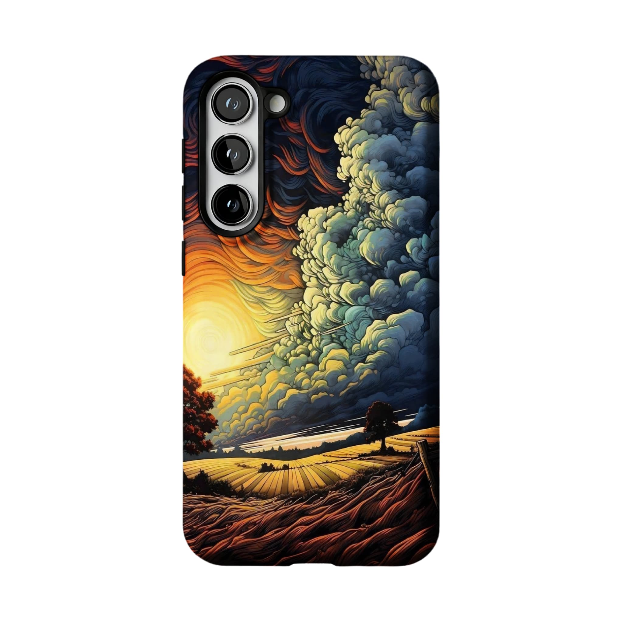 Van Gogh Style Sunset Phone Case | Artistic Oil Painting Shockproof Case for iPhone