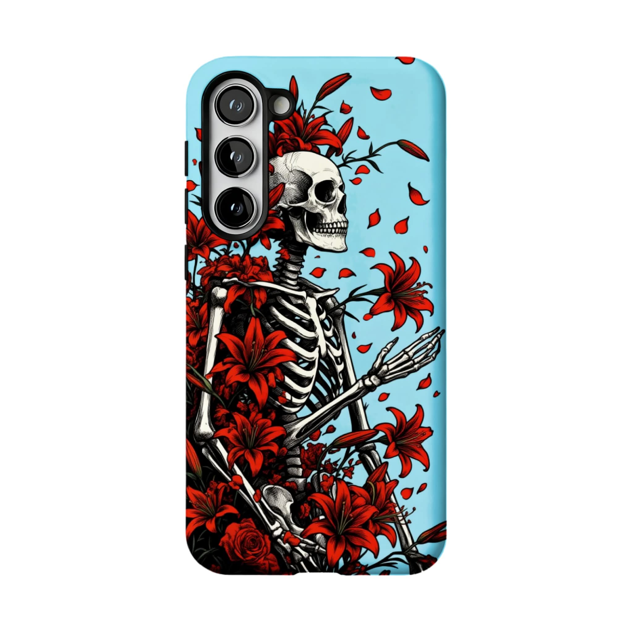 Gothic Skeleton Floral Phone Case for Samsung Galaxy