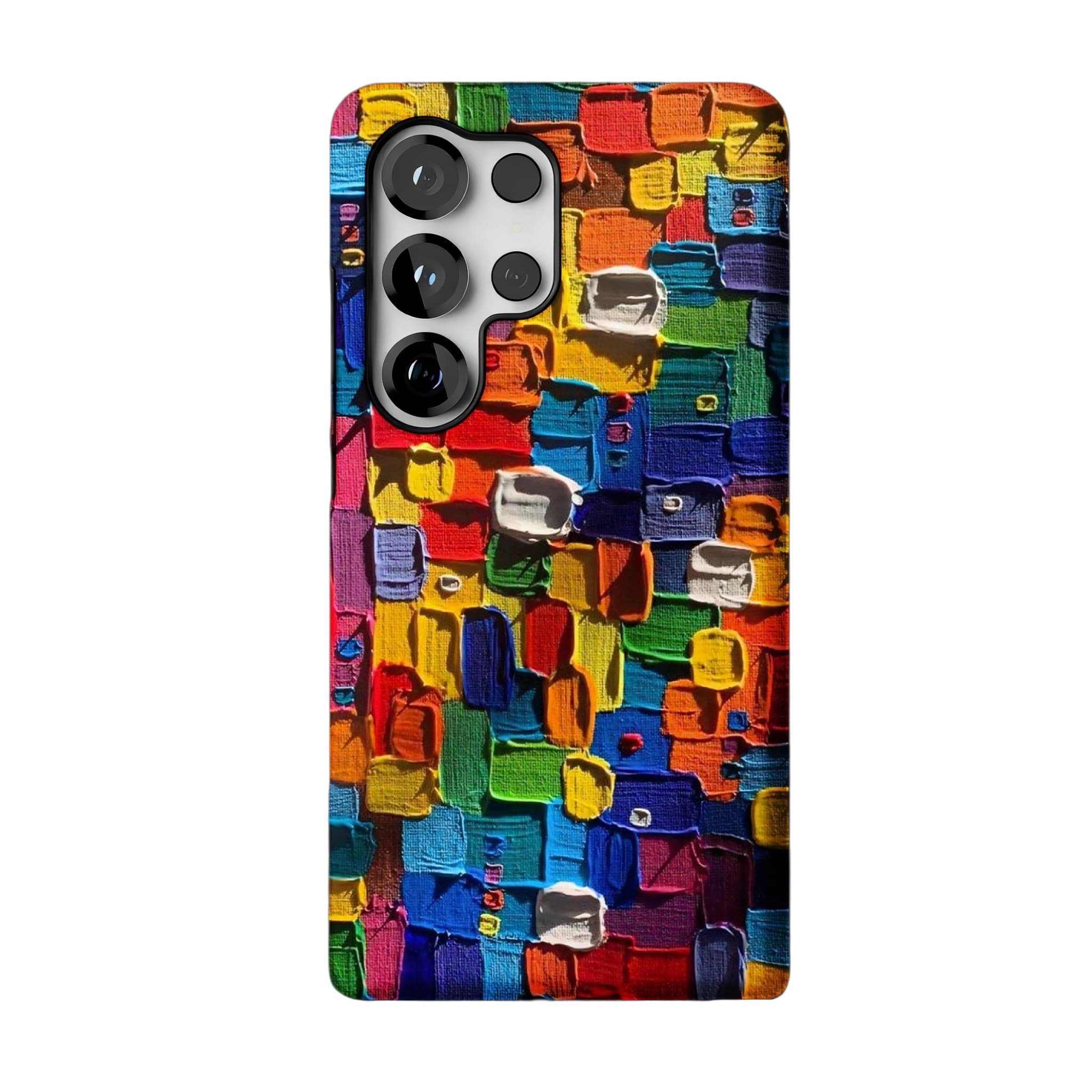 Impasto Oil Painting Phone Case | Abstract Colorful Blocks Art Cover for iPhone
