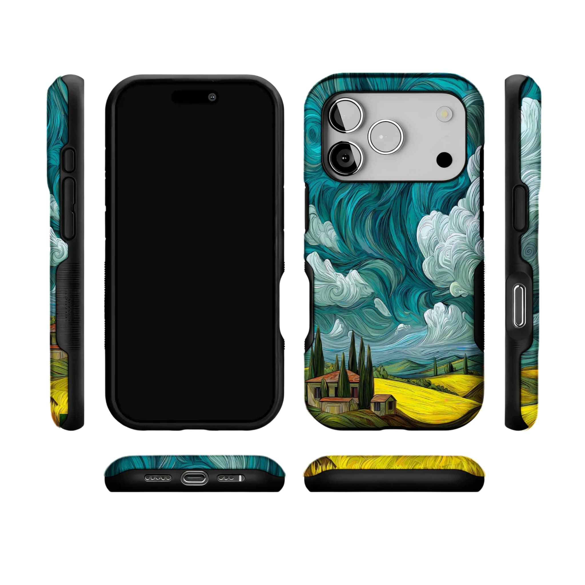 Tuscan Van Gogh Style Phone Case, Anti-Slip Cover for iPhone
