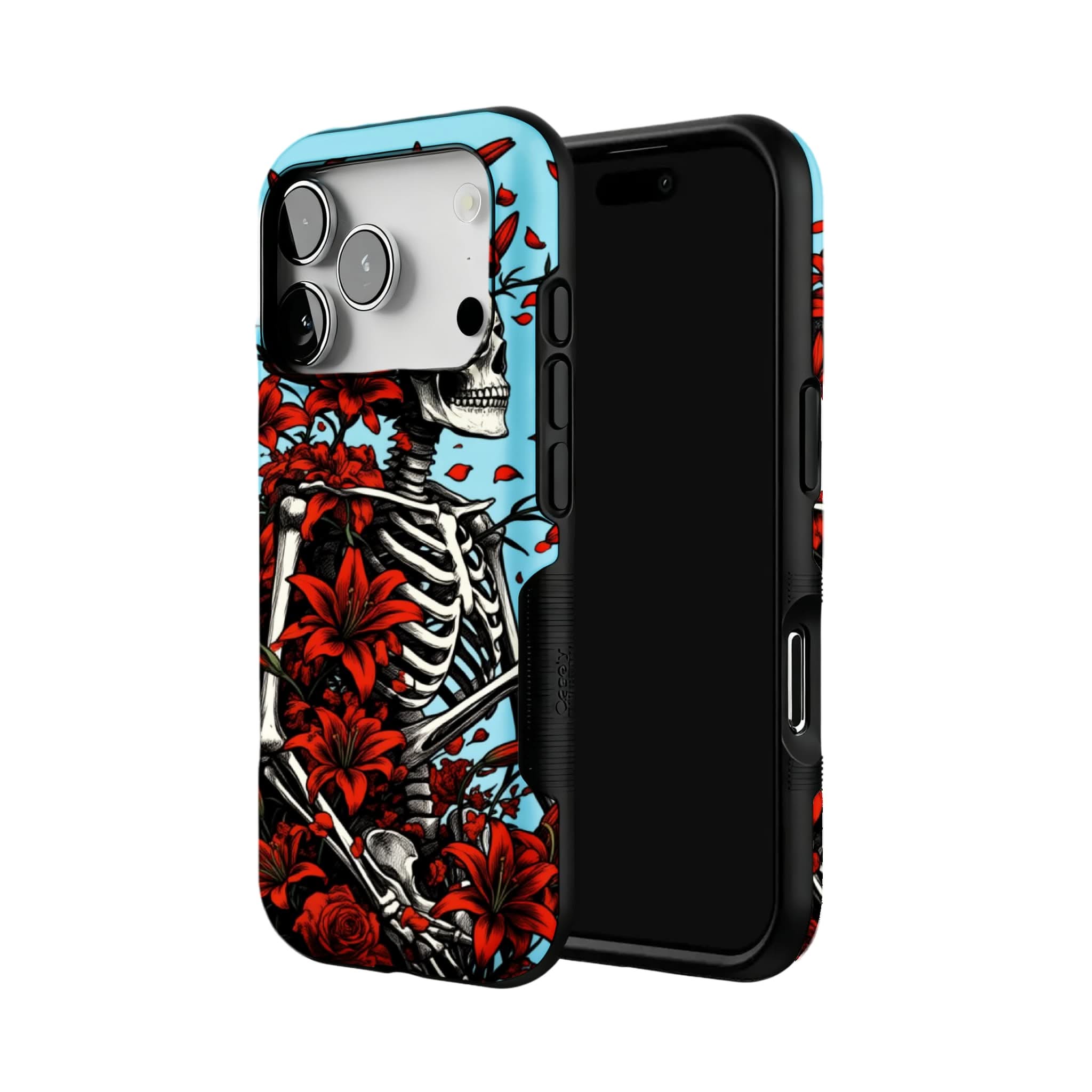Gothic Skeleton Floral Phone Case for iphone