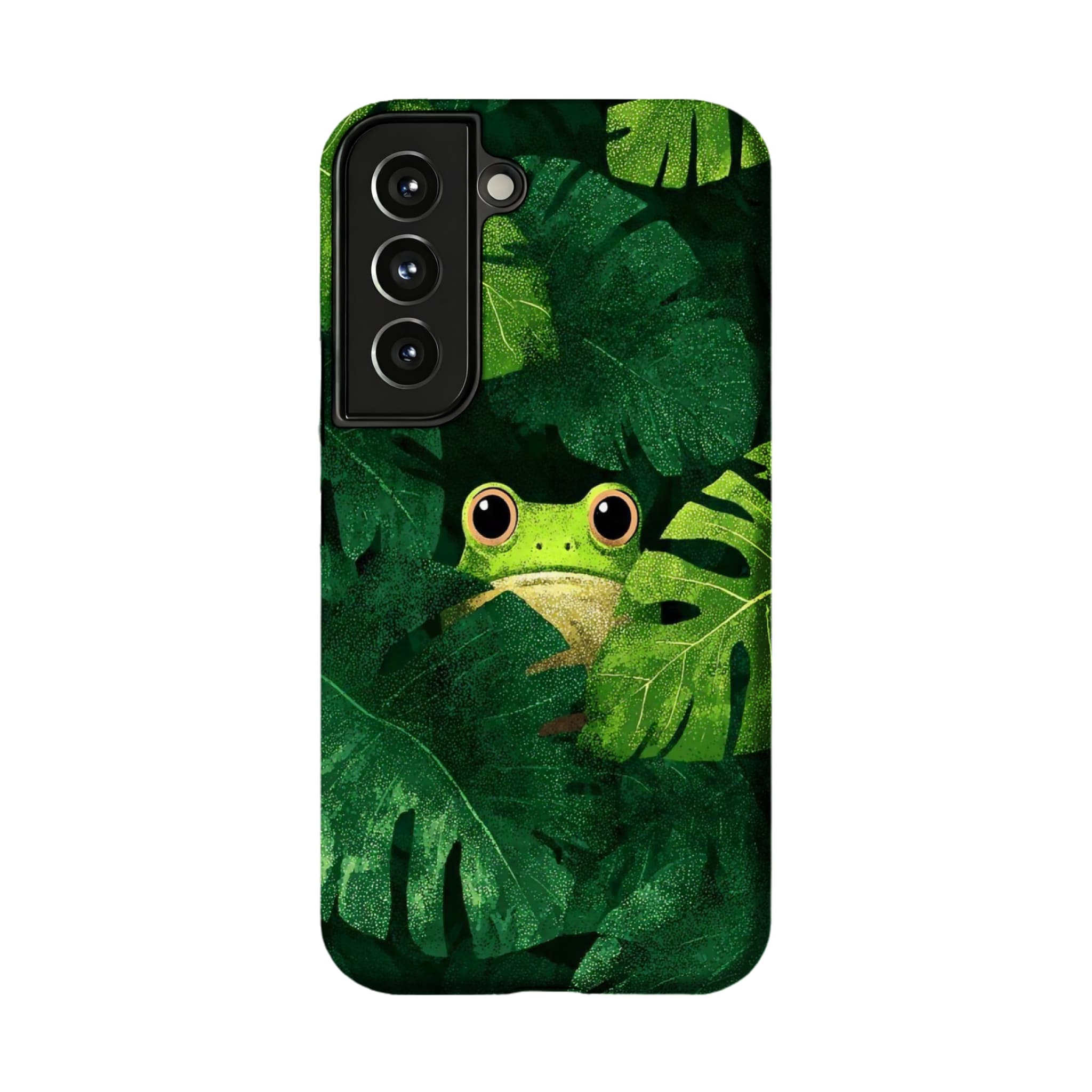 Cute Frog Monstera Tropical Phone Case | Aesthetic Jungle Shockproof Cover