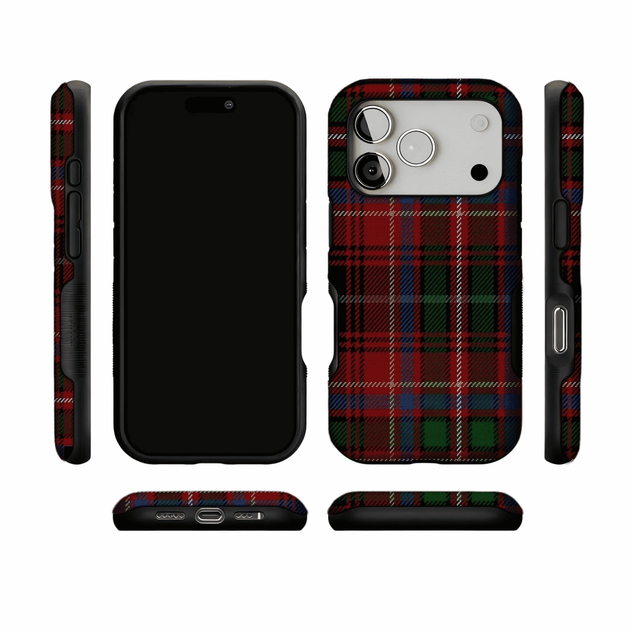 Classic Red Scottish Tartan Plaid Shockproof Anti-slip iPhone Cover