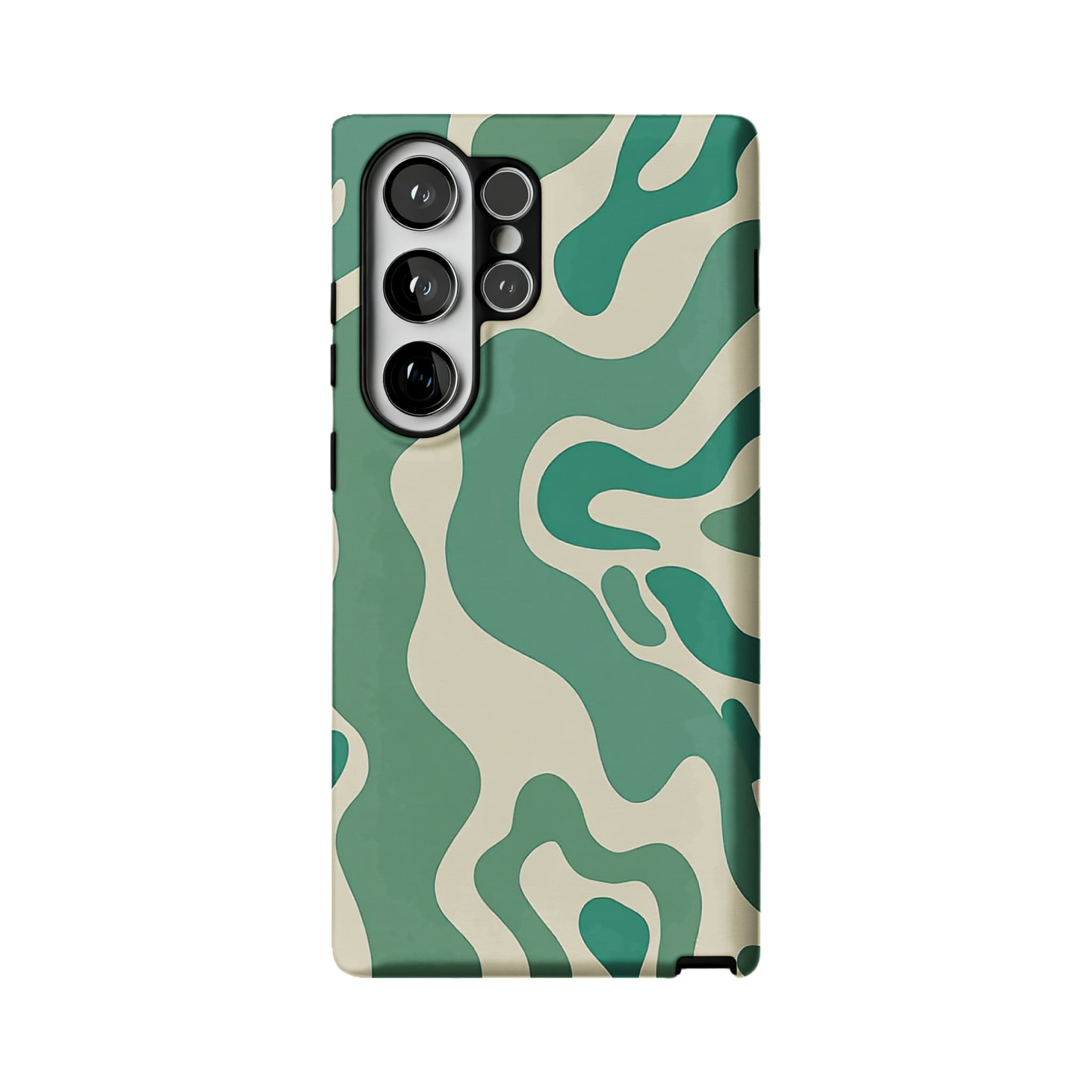 Green Fluid Minimalist Phone Case | Organic Wavy Cover for Everyday Calm