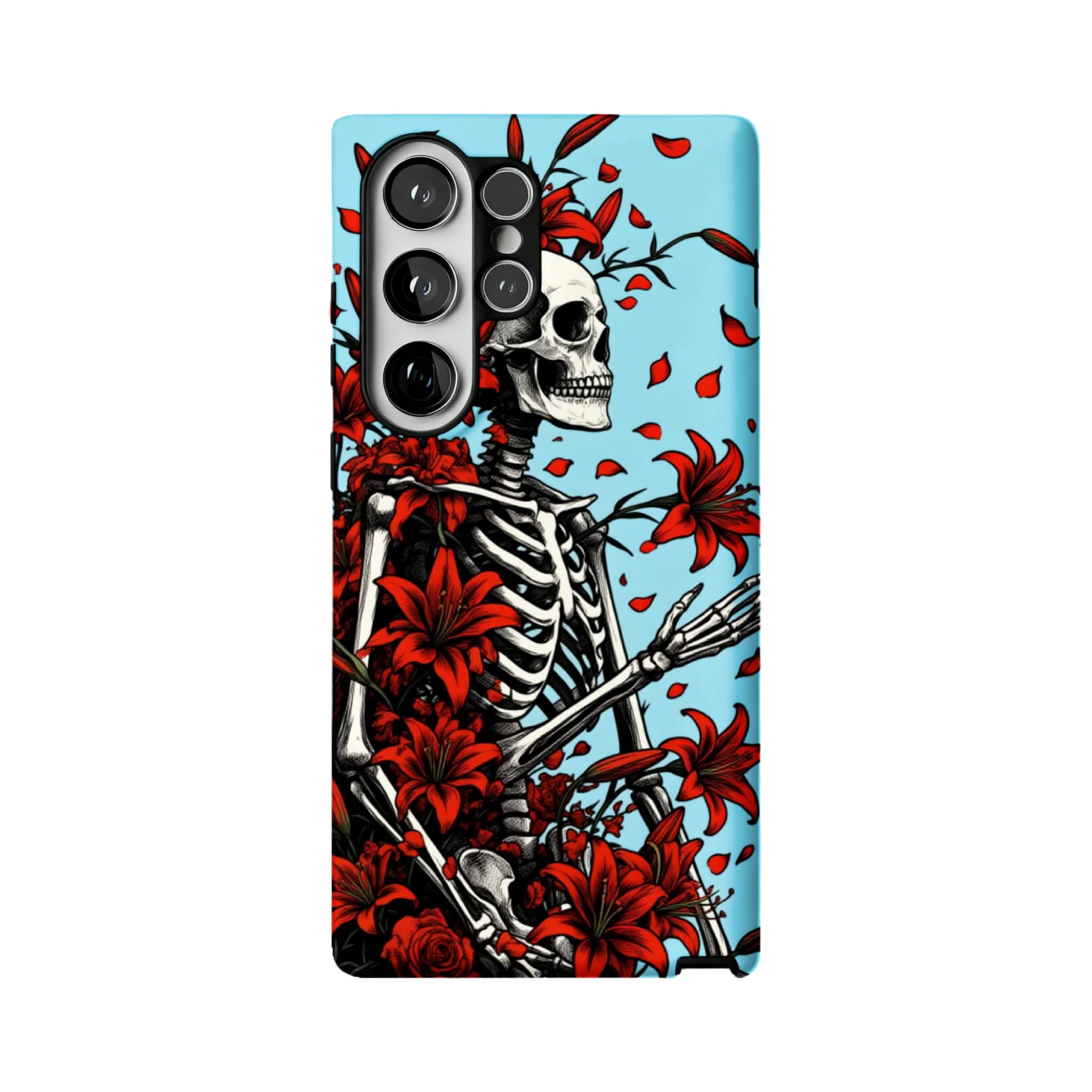 Gothic Skeleton Floral Phone Case for Samsung Galaxy