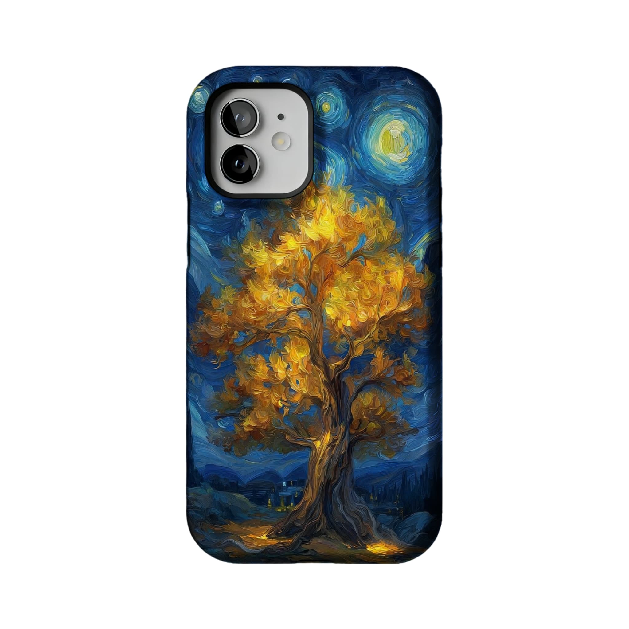 Van Gogh Swirl Starry Sky Golden Autumn Tree Oil Painting Shockproof iPhone Case