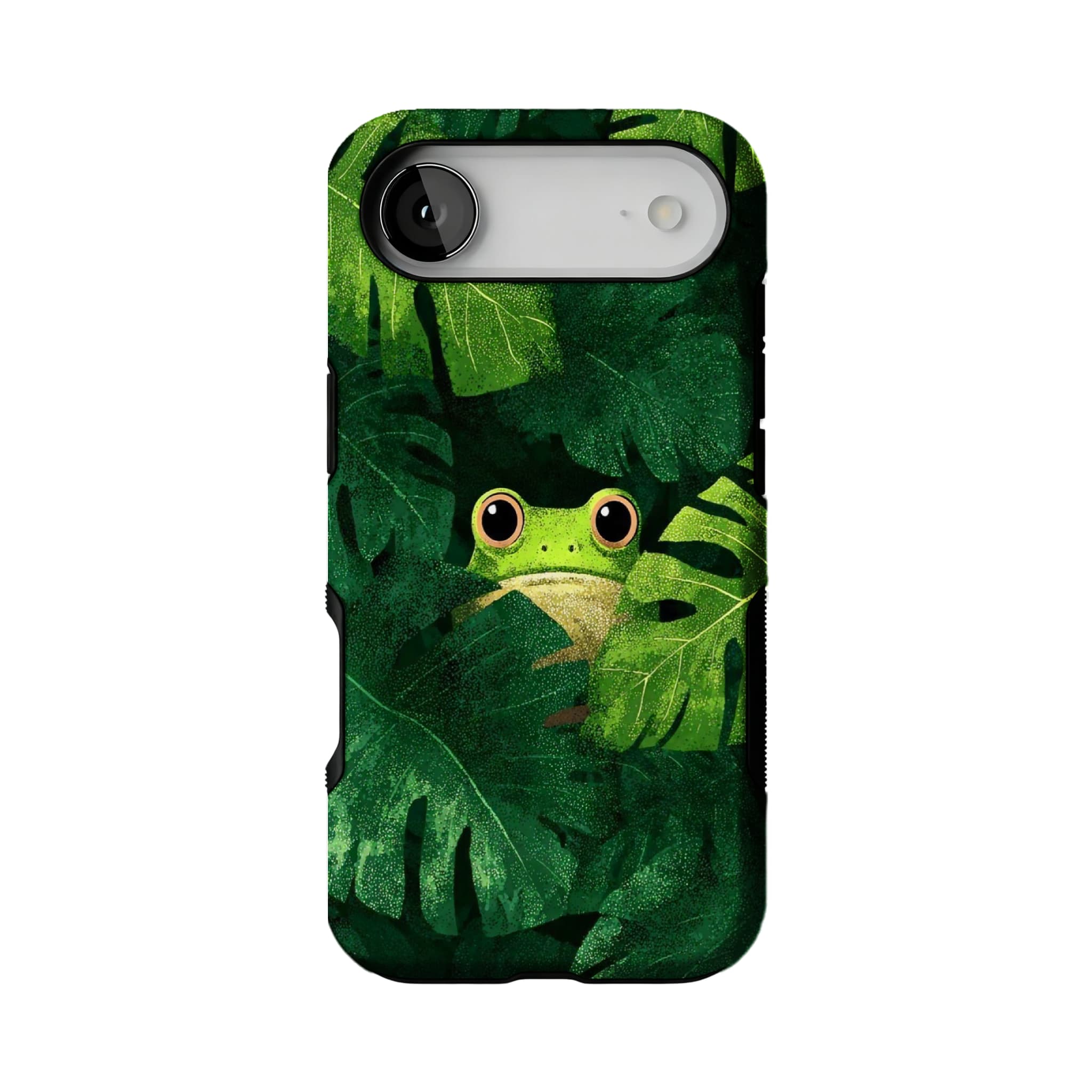 Cute Frog Monstera Tropical Phone Case | Aesthetic Jungle Shockproof Cover