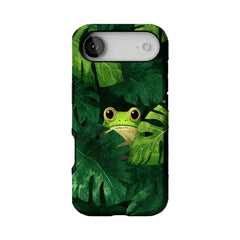 Cute Frog Monstera Tropical Phone Case | Aesthetic Jungle Shockproof Cover