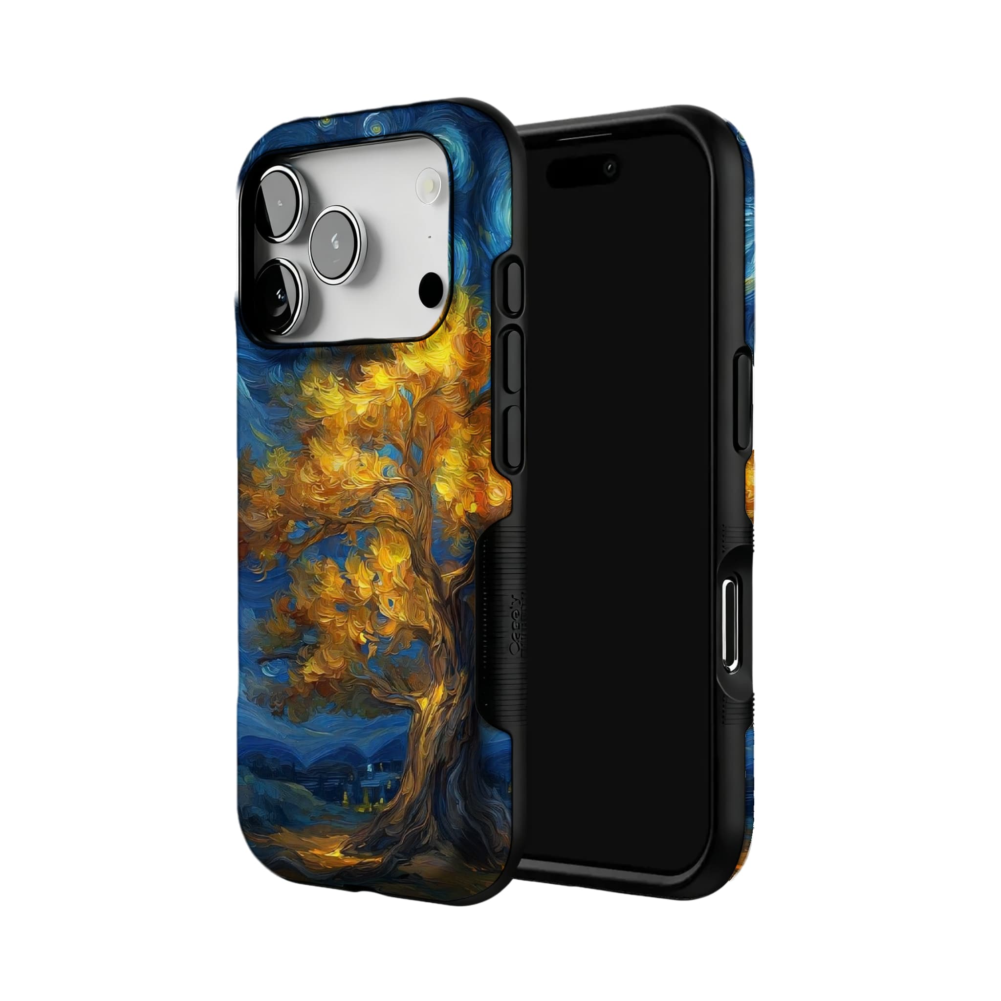 Van Gogh Swirl Starry Sky Golden Autumn Tree Oil Painting Shockproof iPhone Case