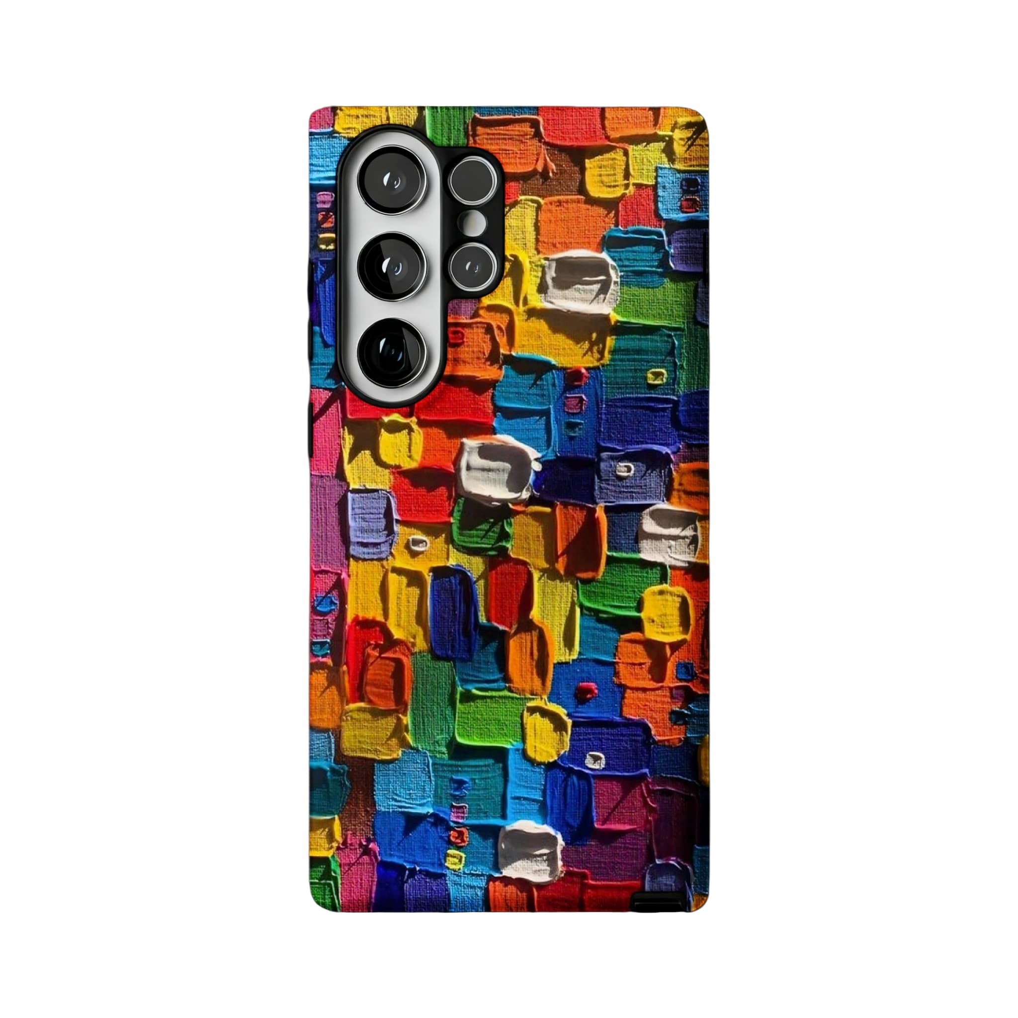 Impasto Oil Painting Phone Case | Abstract Colorful Blocks Art Cover for iPhone
