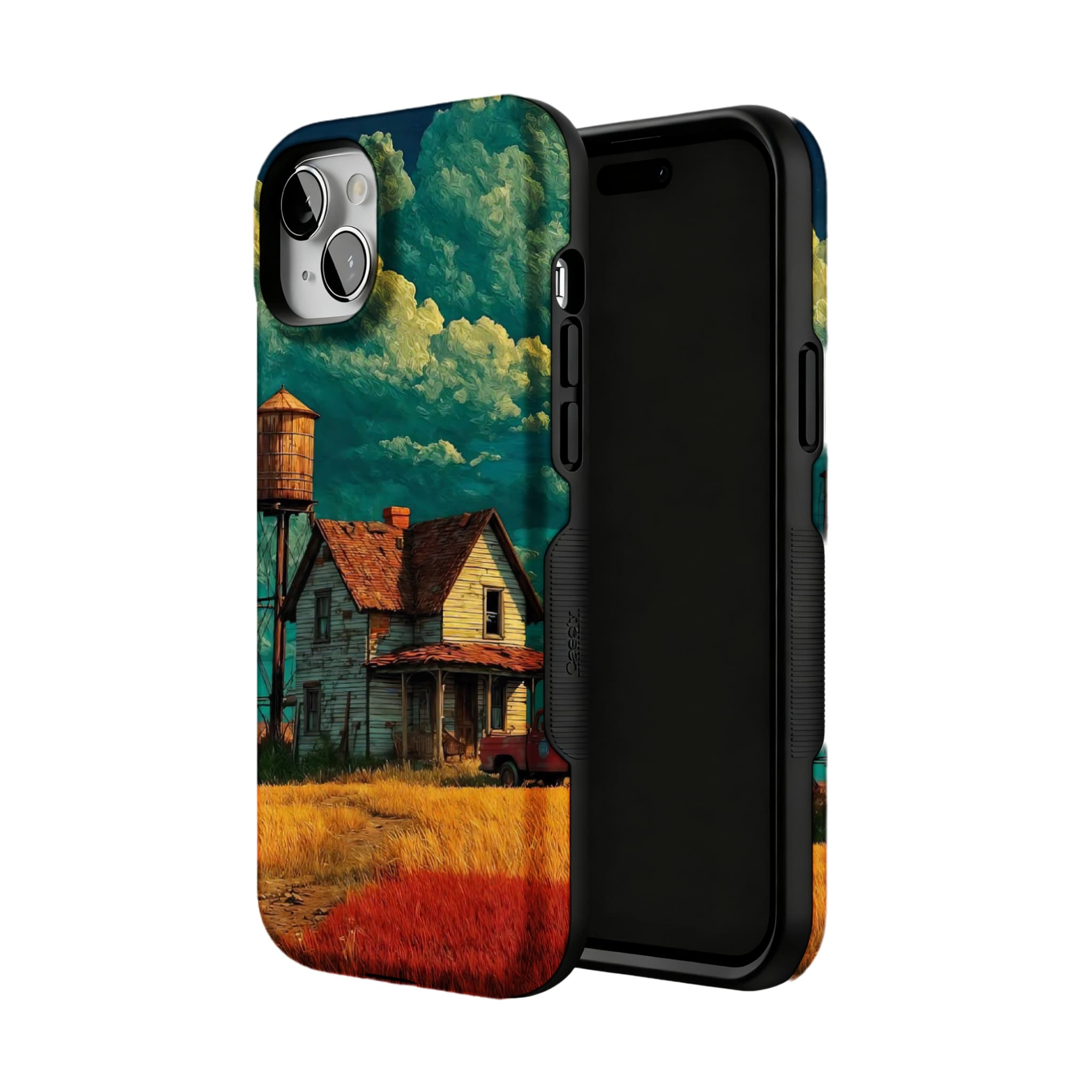 Van Gogh Brushstroke Teal Sky Vintage Country Cottage Art iPhone Cover