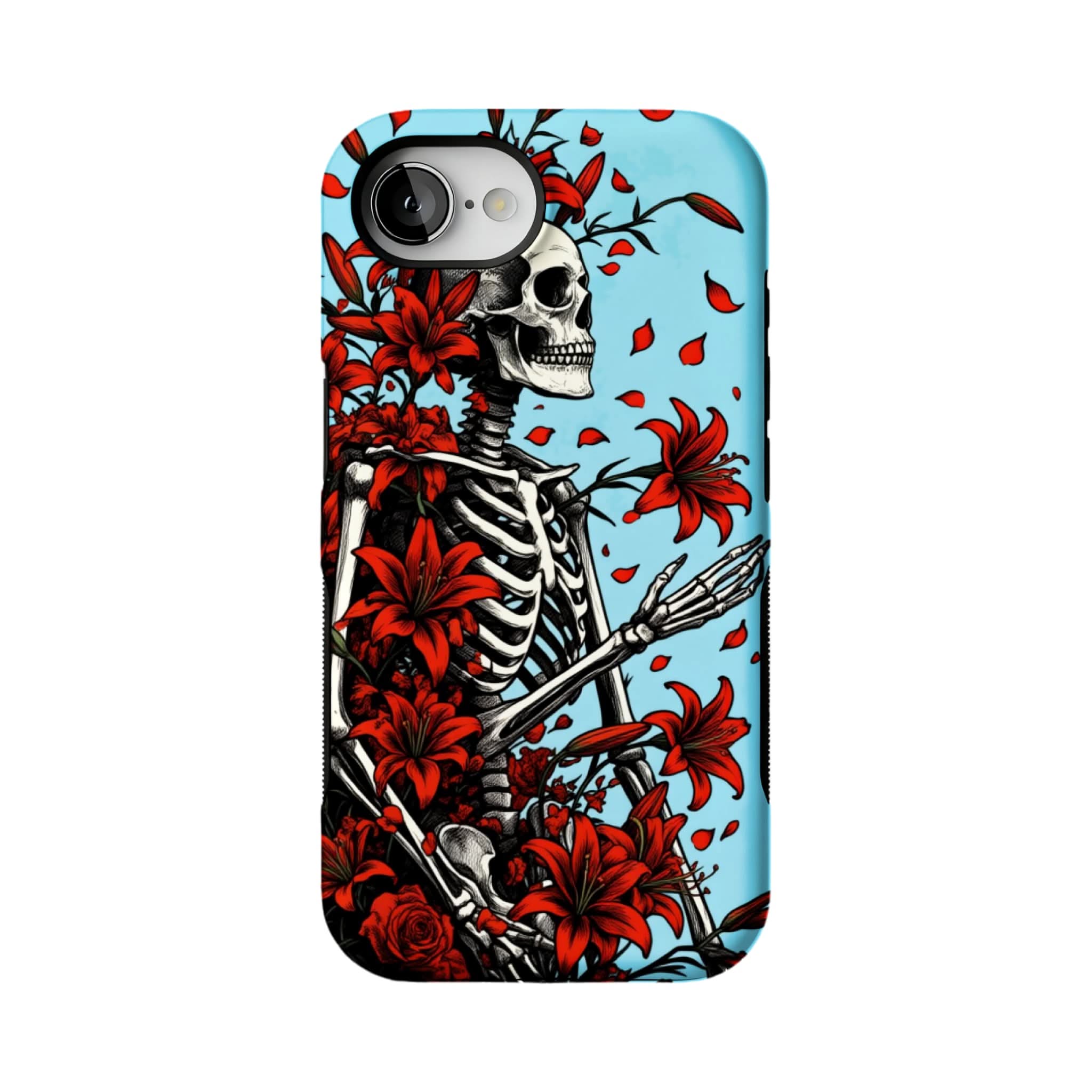 Gothic Skeleton Floral Phone Case for iphone