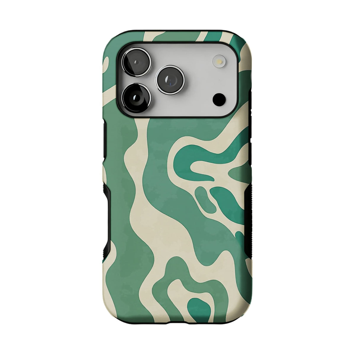 Green Fluid Minimalist Phone Case | Organic Wavy Cover for Everyday Calm