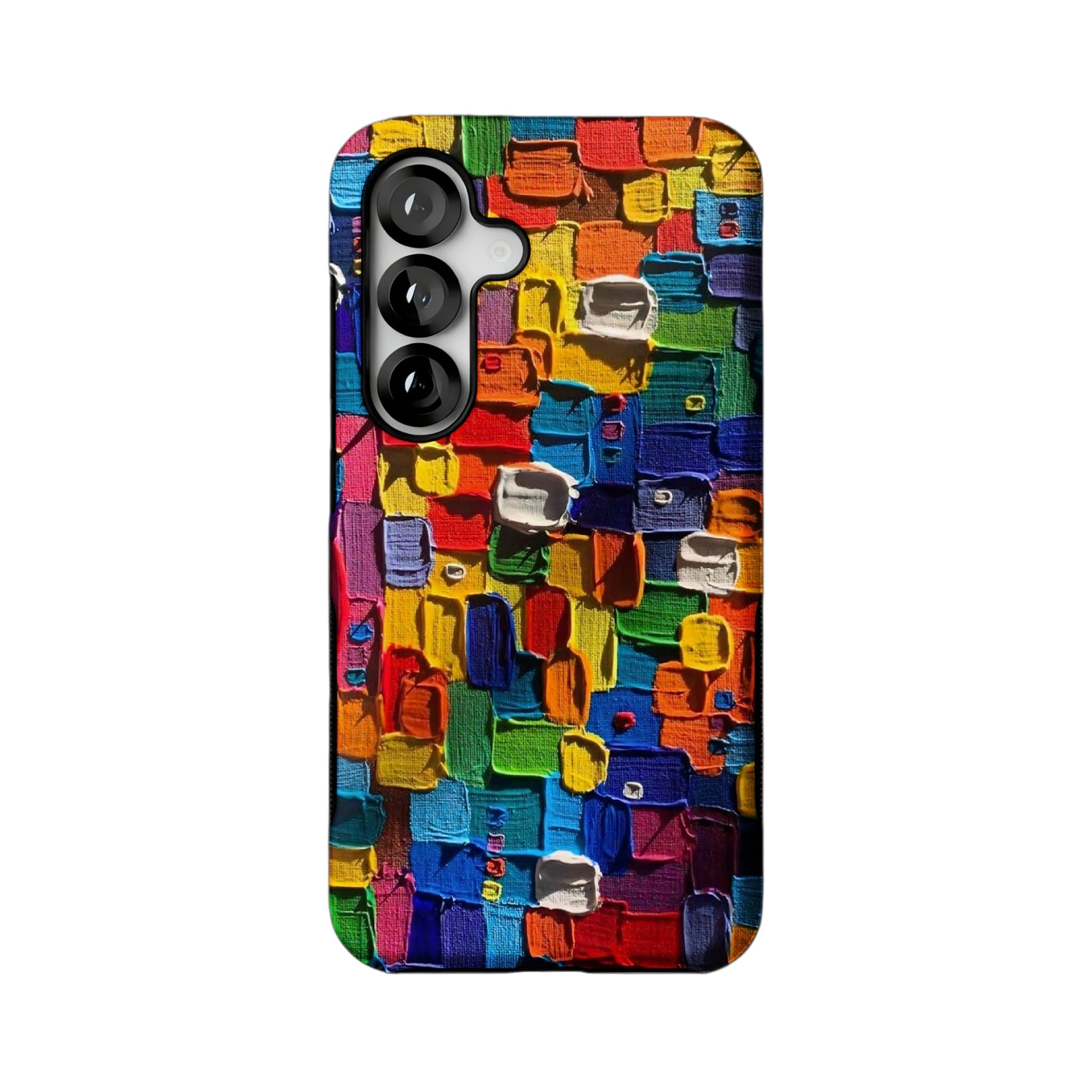 Impasto Oil Painting Phone Case | Abstract Colorful Blocks Art Cover for iPhone
