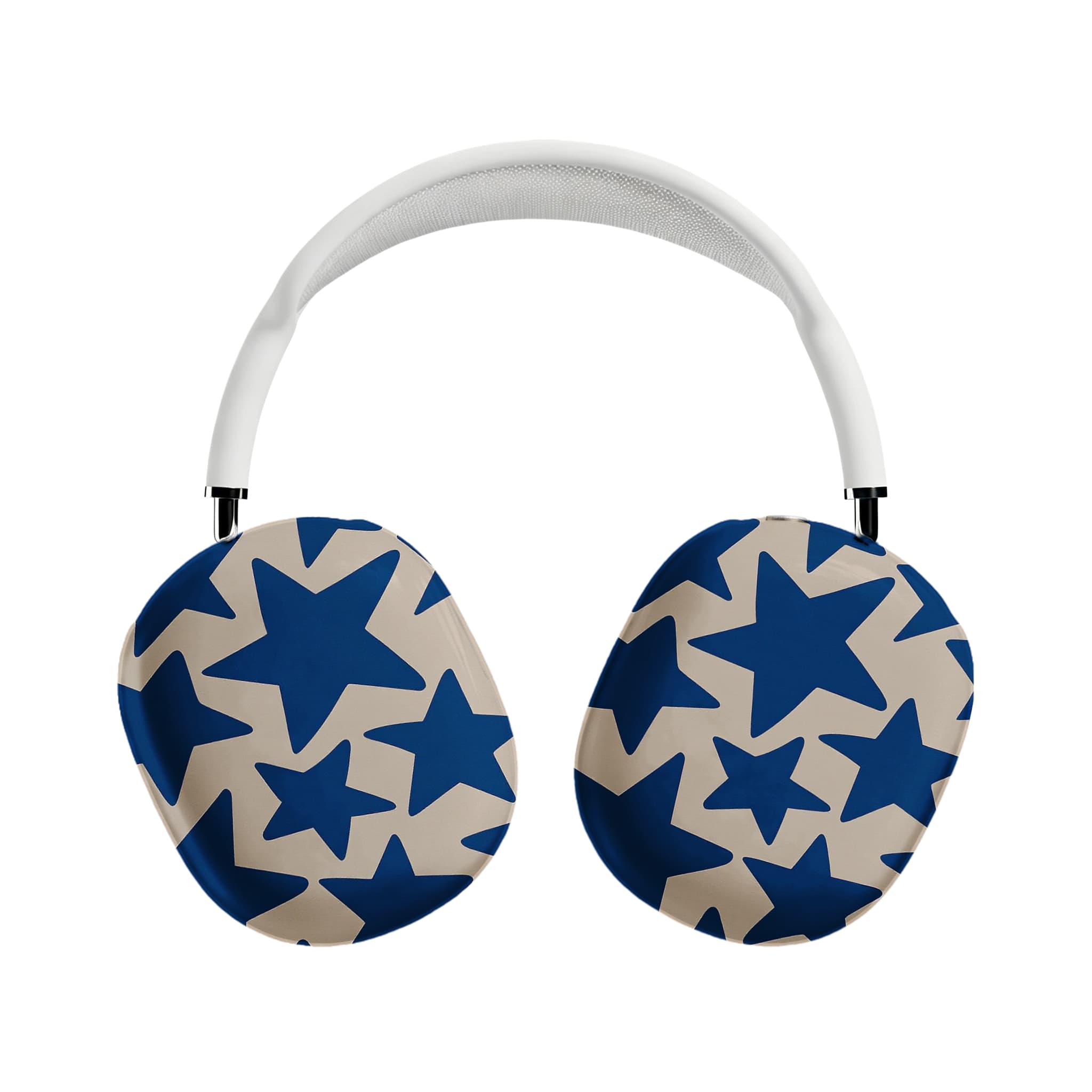 Star Pattern AirPods Max Case Navy Blue Cream Minimalist Protective