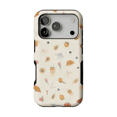 Cream Base Hand Drawn Afternoon Tea Element Shockproof Anti-slip iPhone Case