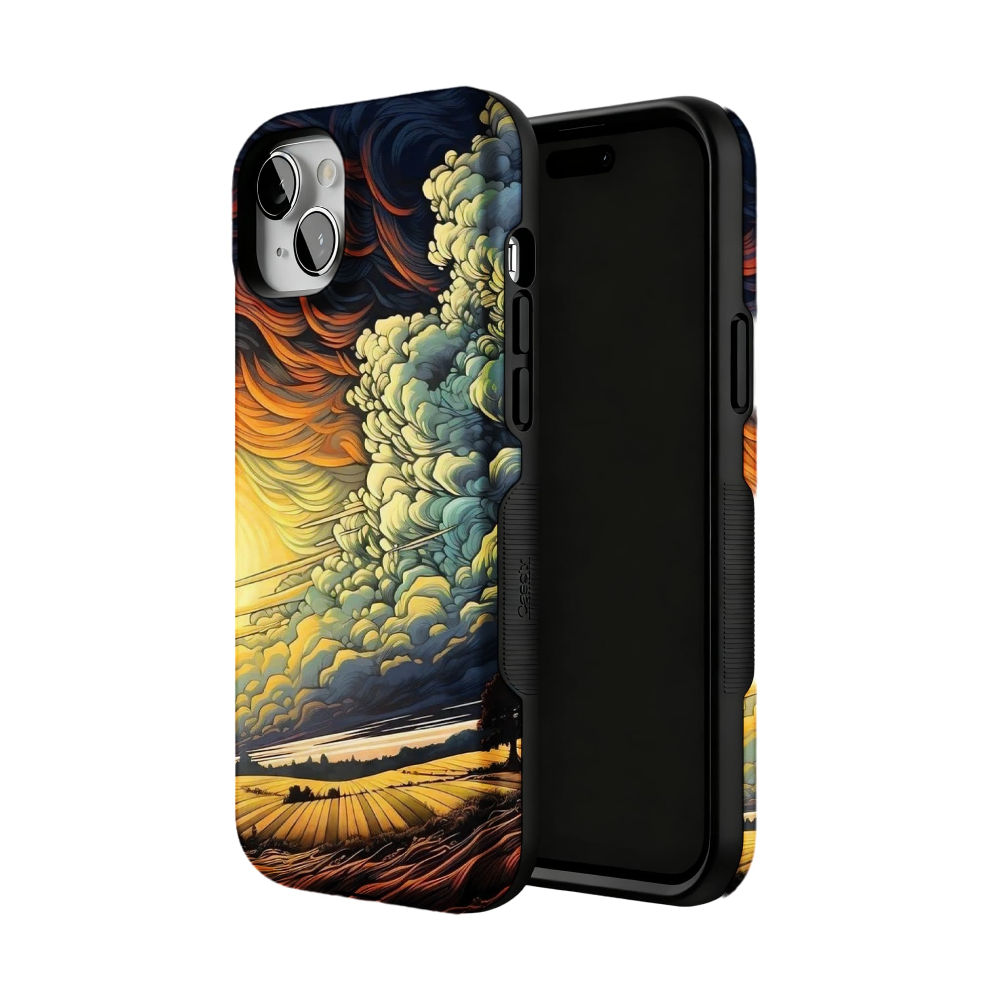 Van Gogh Style Sunset Phone Case | Artistic Oil Painting Shockproof Case for iPhone