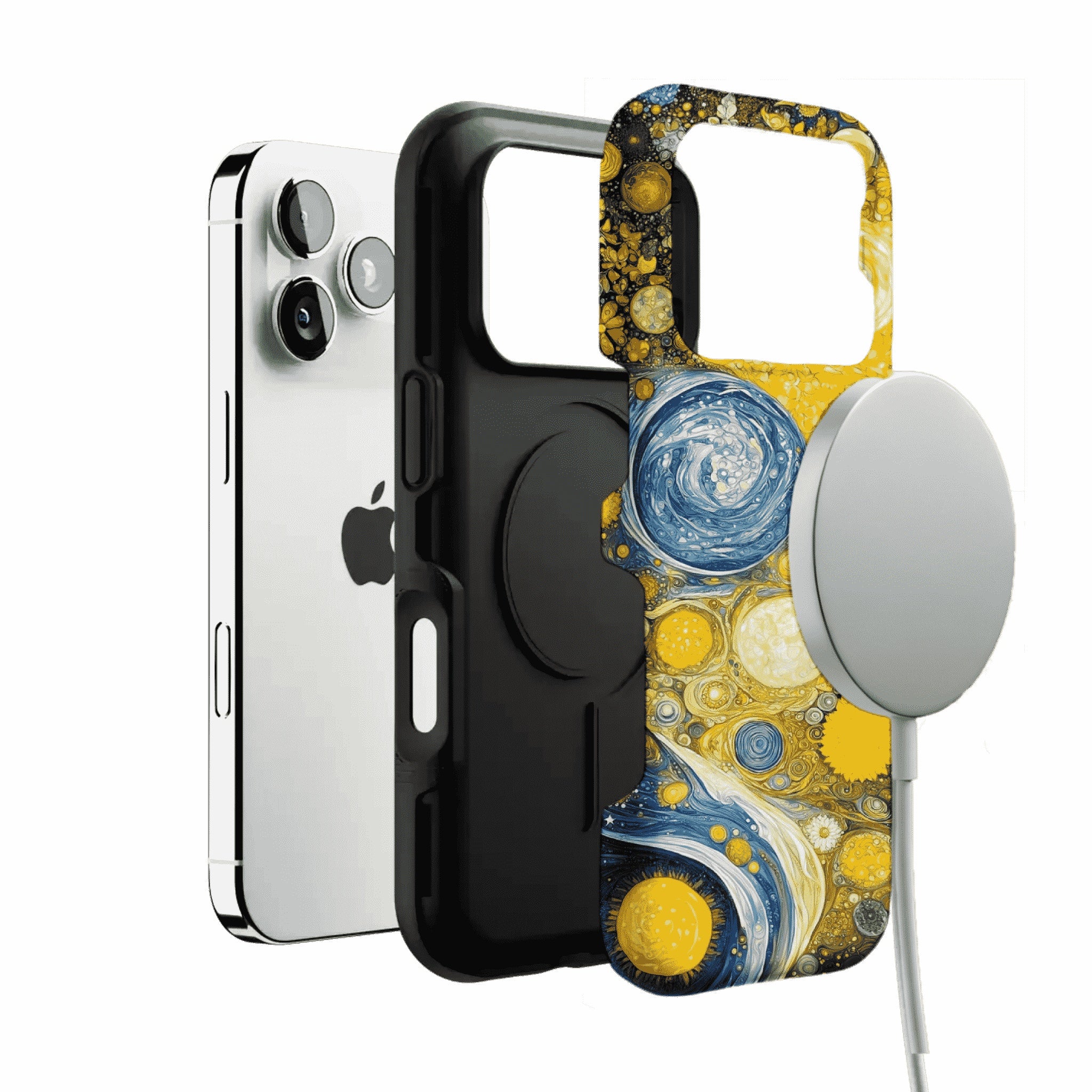 Van Gogh Starry Night Sunflower Mix Impasto Art Shockproof iPhone Case