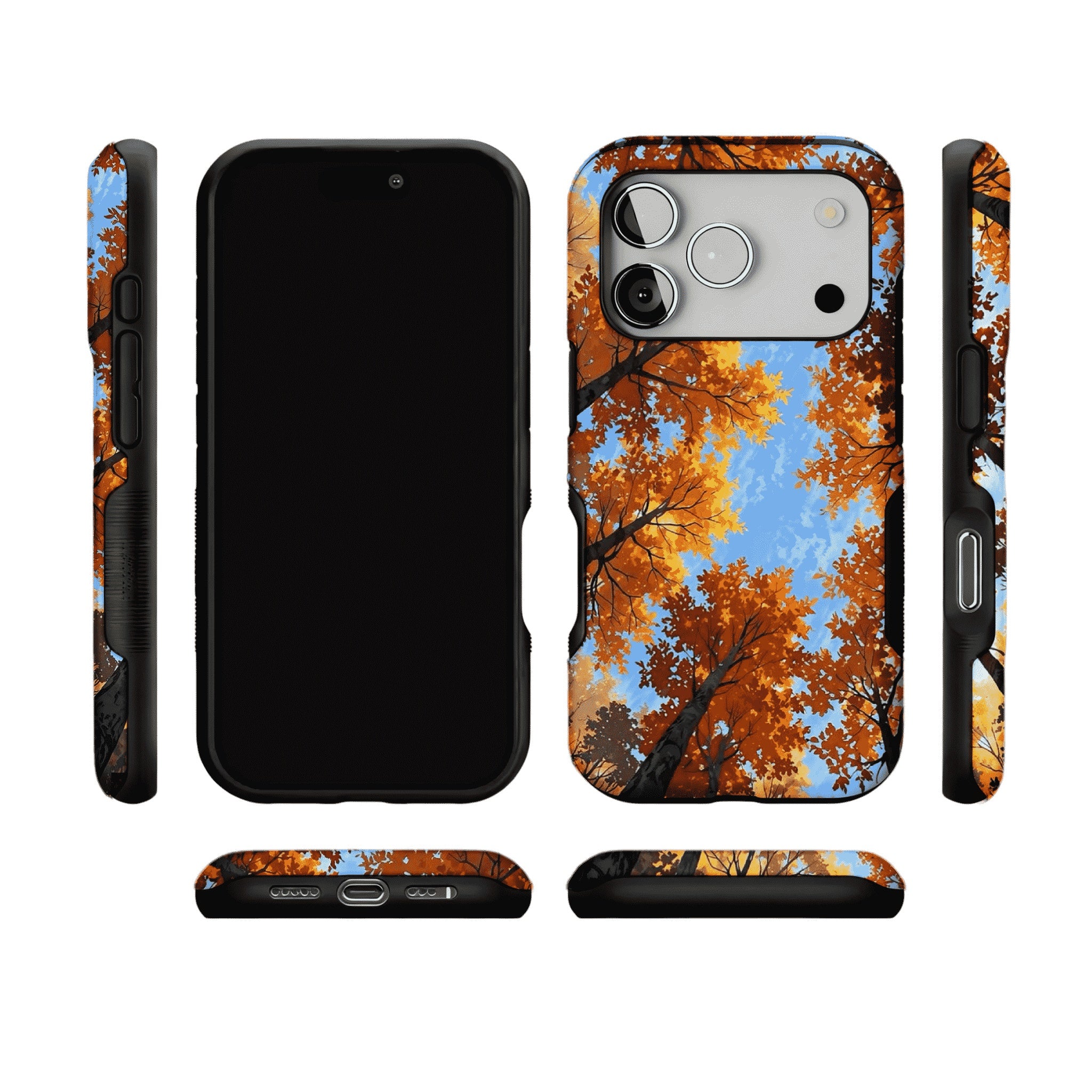 Autumn Forest Phone Case | Orange Leaves & Blue Sky Nature Cover