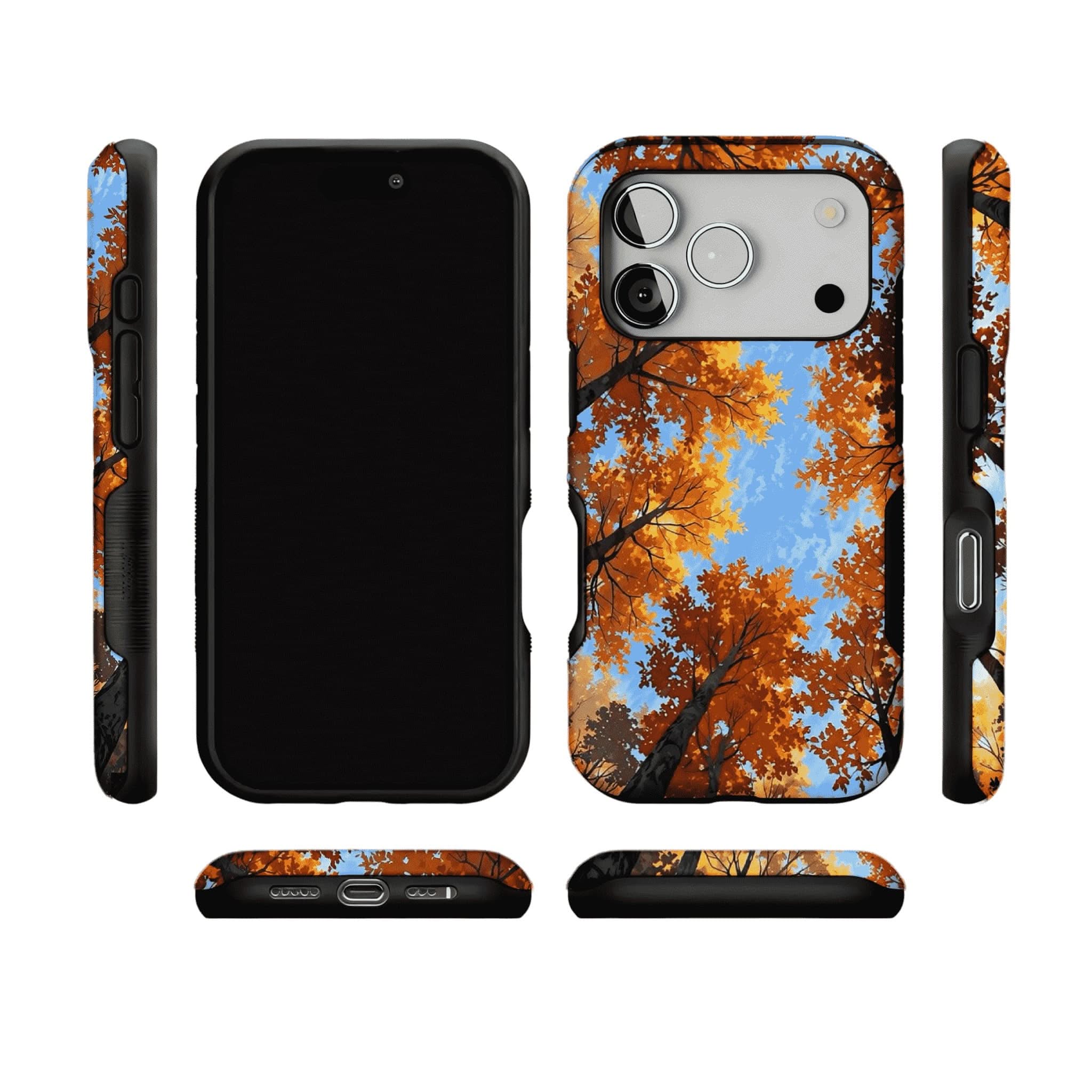Autumn Forest Phone Case | Orange Leaves & Blue Sky Nature Cover