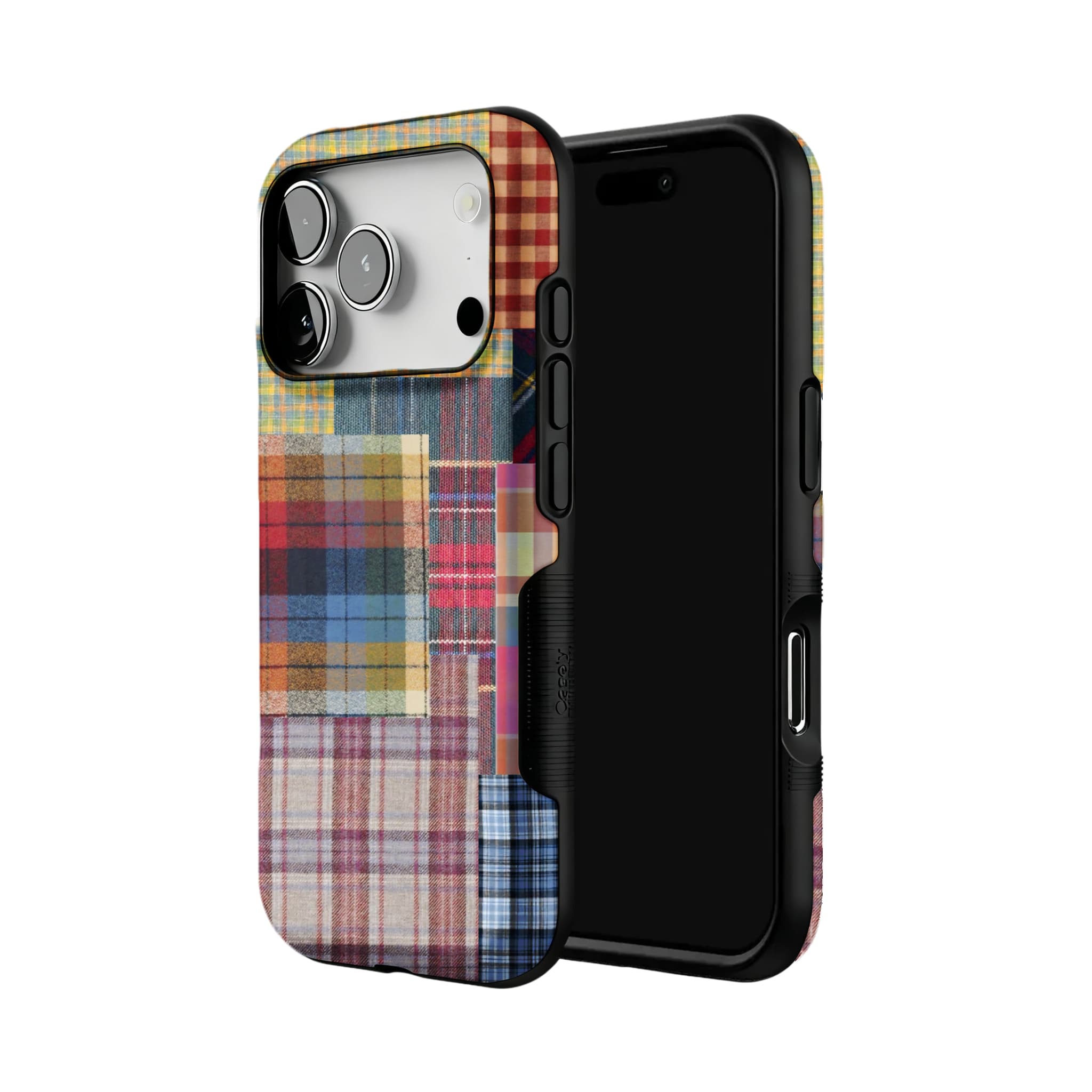 Patchwork Plaid Phone Case, Vintage Tartan Cover for iPhone