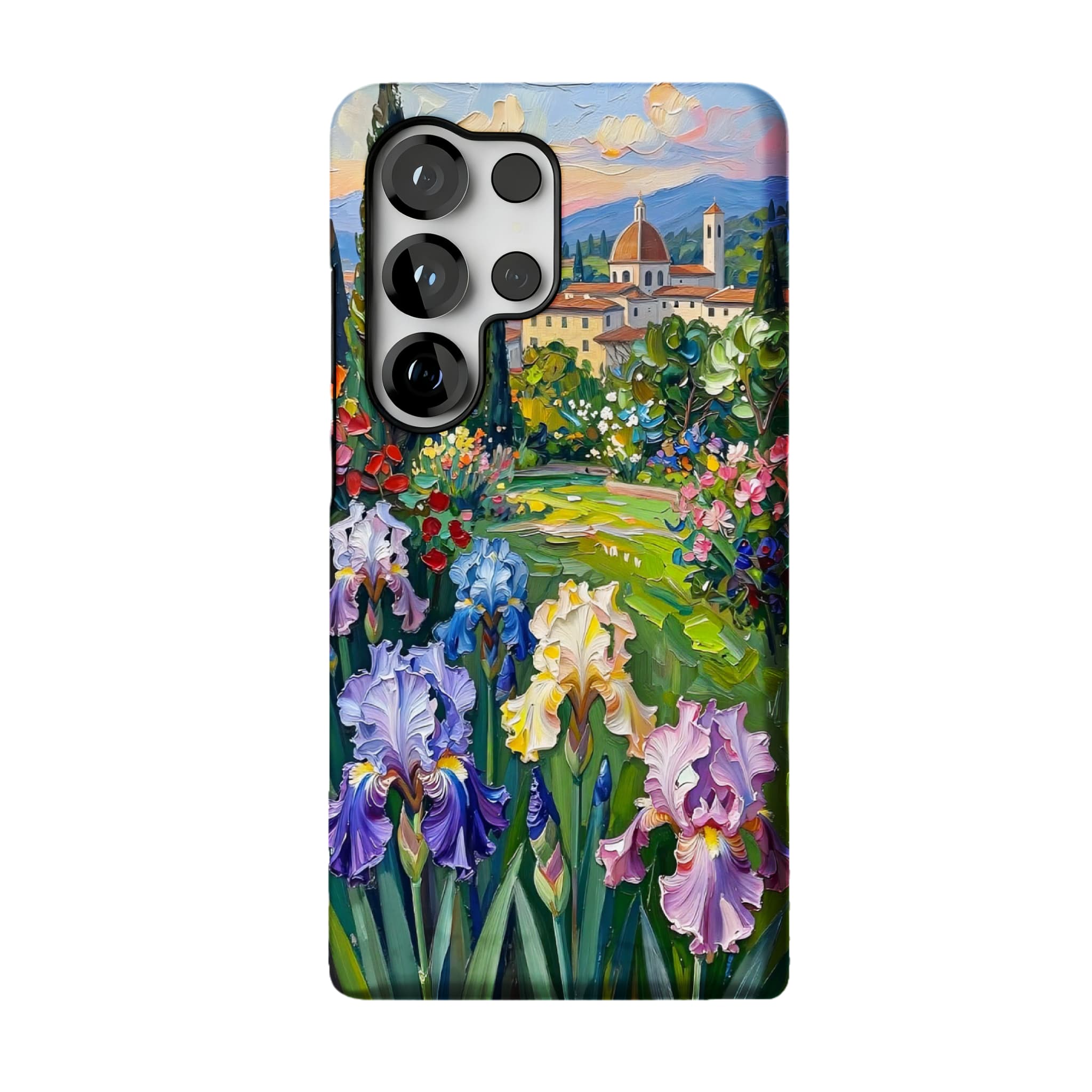 Iris Flower Garden Impasto Oil Painting Phone Case | Artistic Floral Shockproof Cover