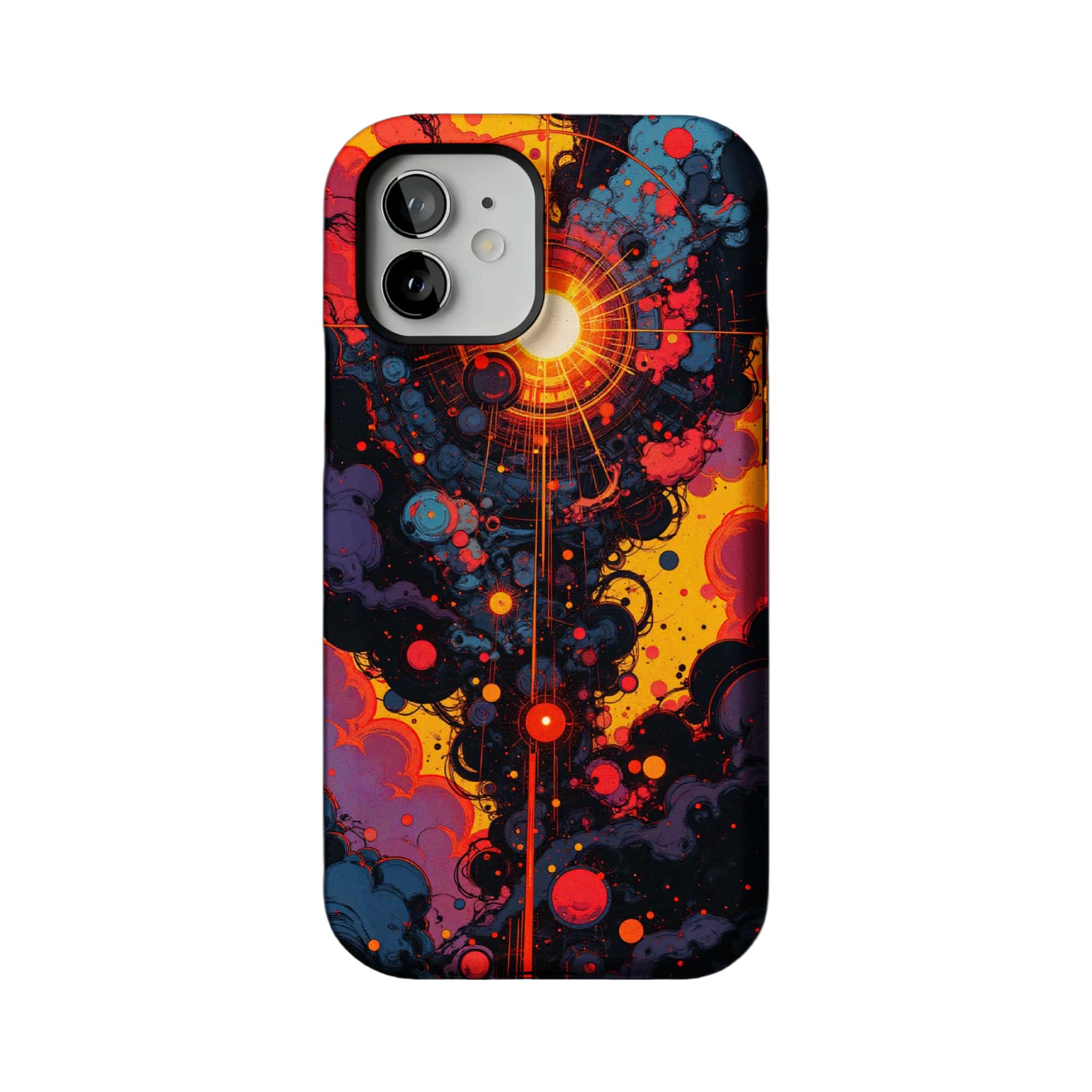 Abstract Cosmic Nebula Phone Case, Cyberpunk Art Cover for iPhone